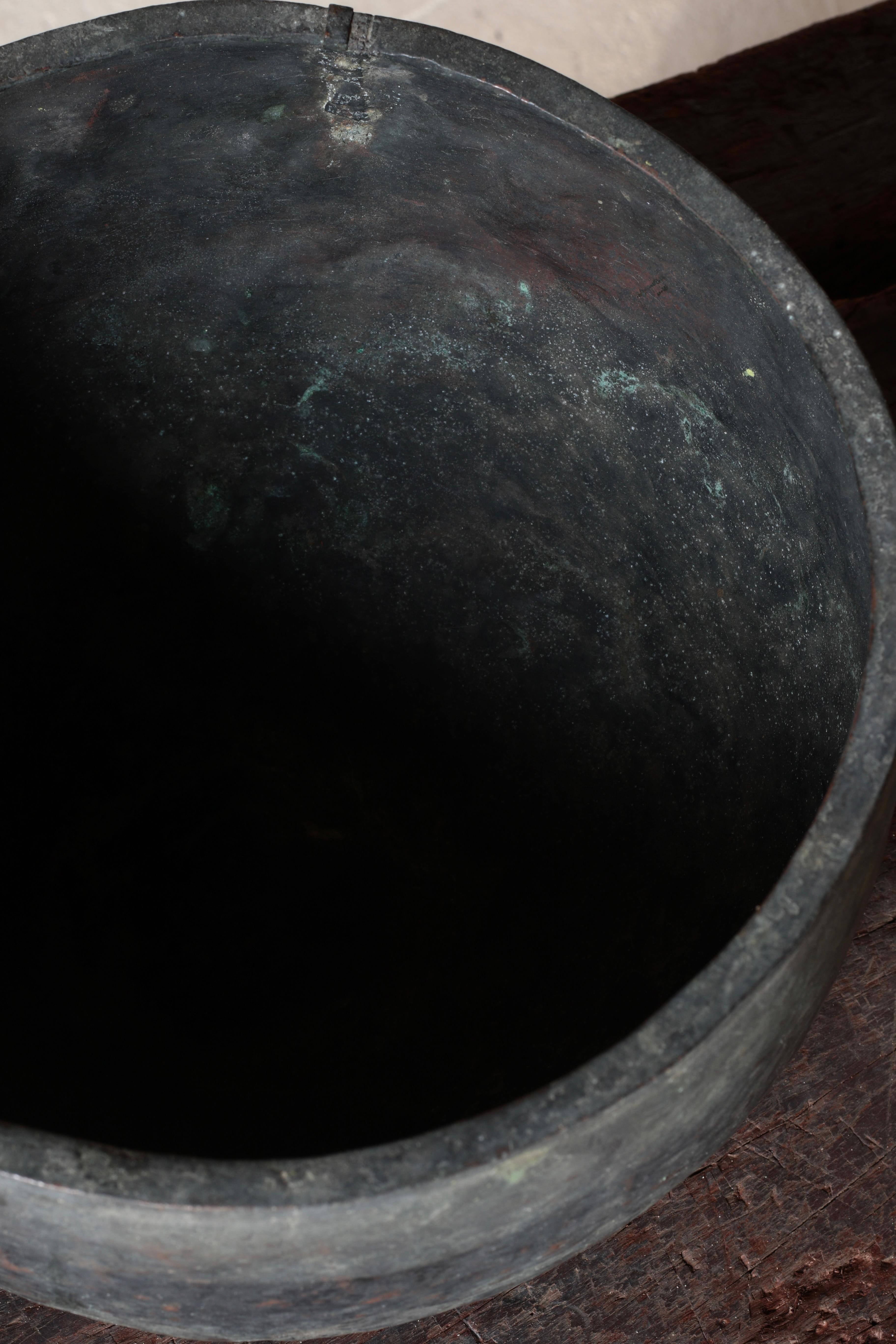 Cuenco japonés antiguo de cobre / Objeto / 1800-1900 / Wabi-sabi Mingei en Bueno estado para la venta en Iwate-gun Shizukuishi-cho, Iwate Prefecture