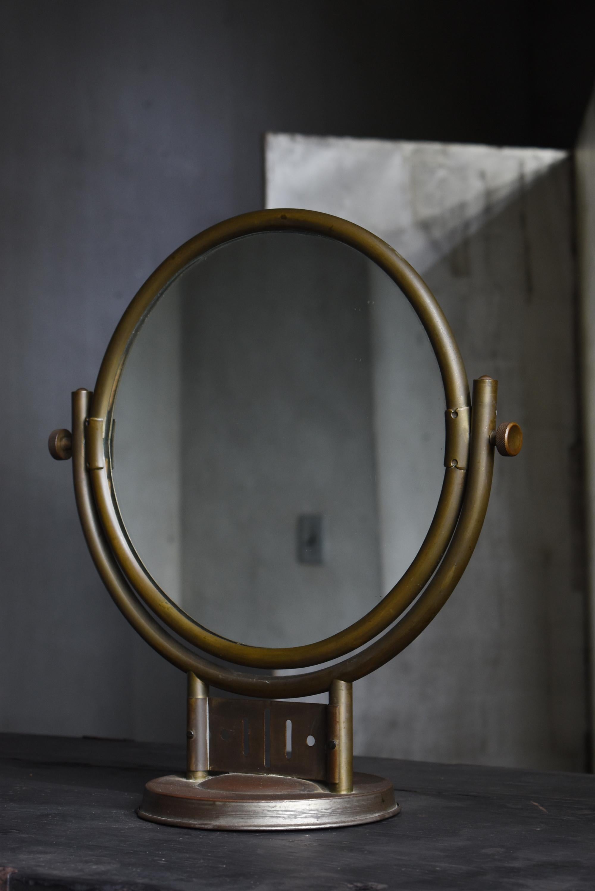 Showa Miroir de table japonais ancien des années 1920-1940 / Wabisabi