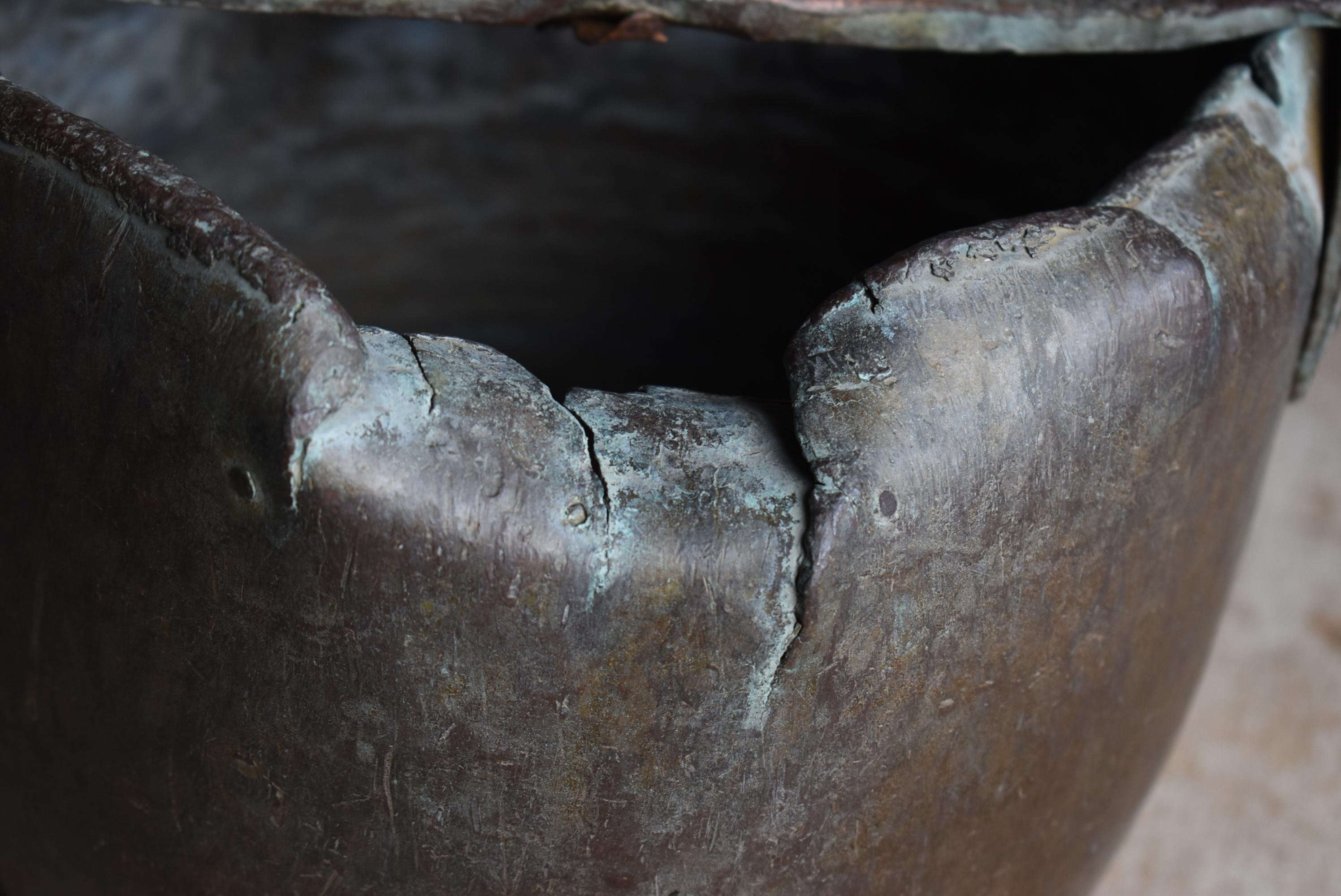 Japanese Antique Copper Tub 1800s-1860s / Wabisabi 6