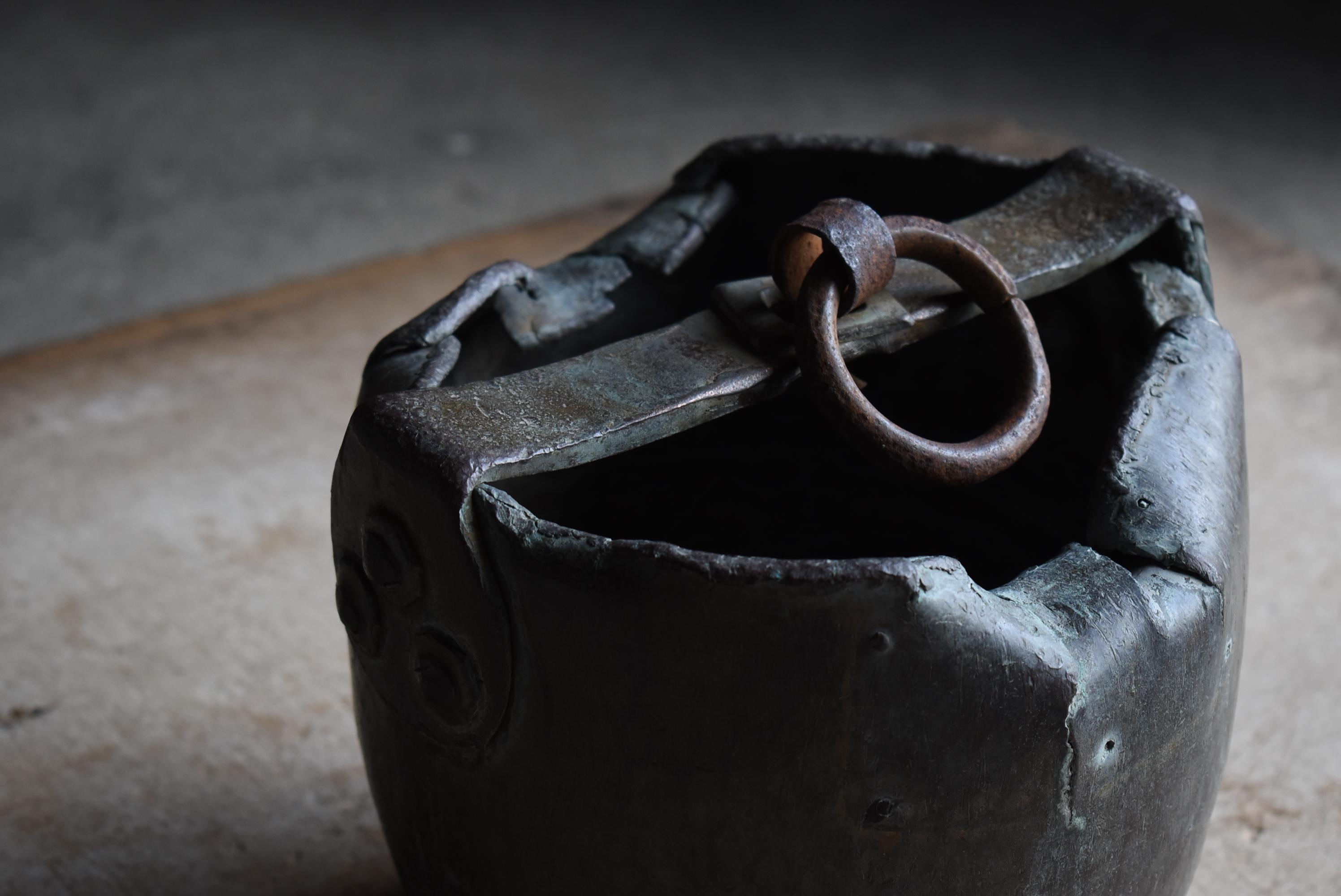 Japanese Antique Copper Tub 1800s-1860s / Wabisabi In Good Condition In Sammu-shi, Chiba