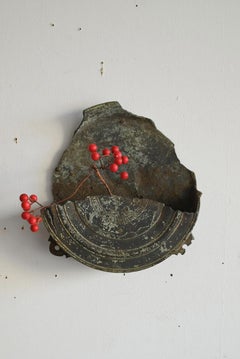 Japanese antique copper vase/Edo period/1700-1800s/wall-hanging object