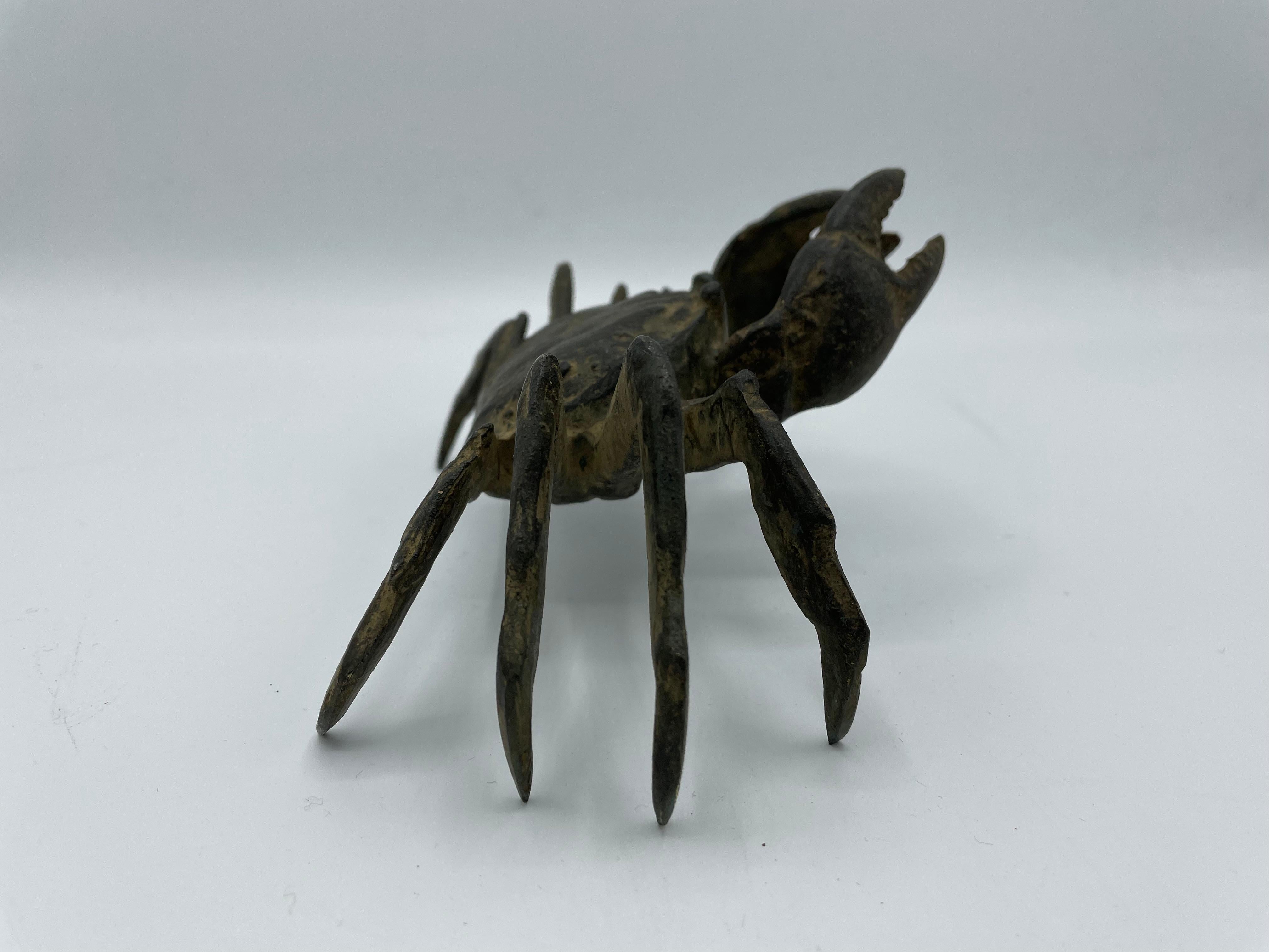 Showa Japanese Antique Crab Bronze 'Made before the Second World War' 'N' 2 For Sale