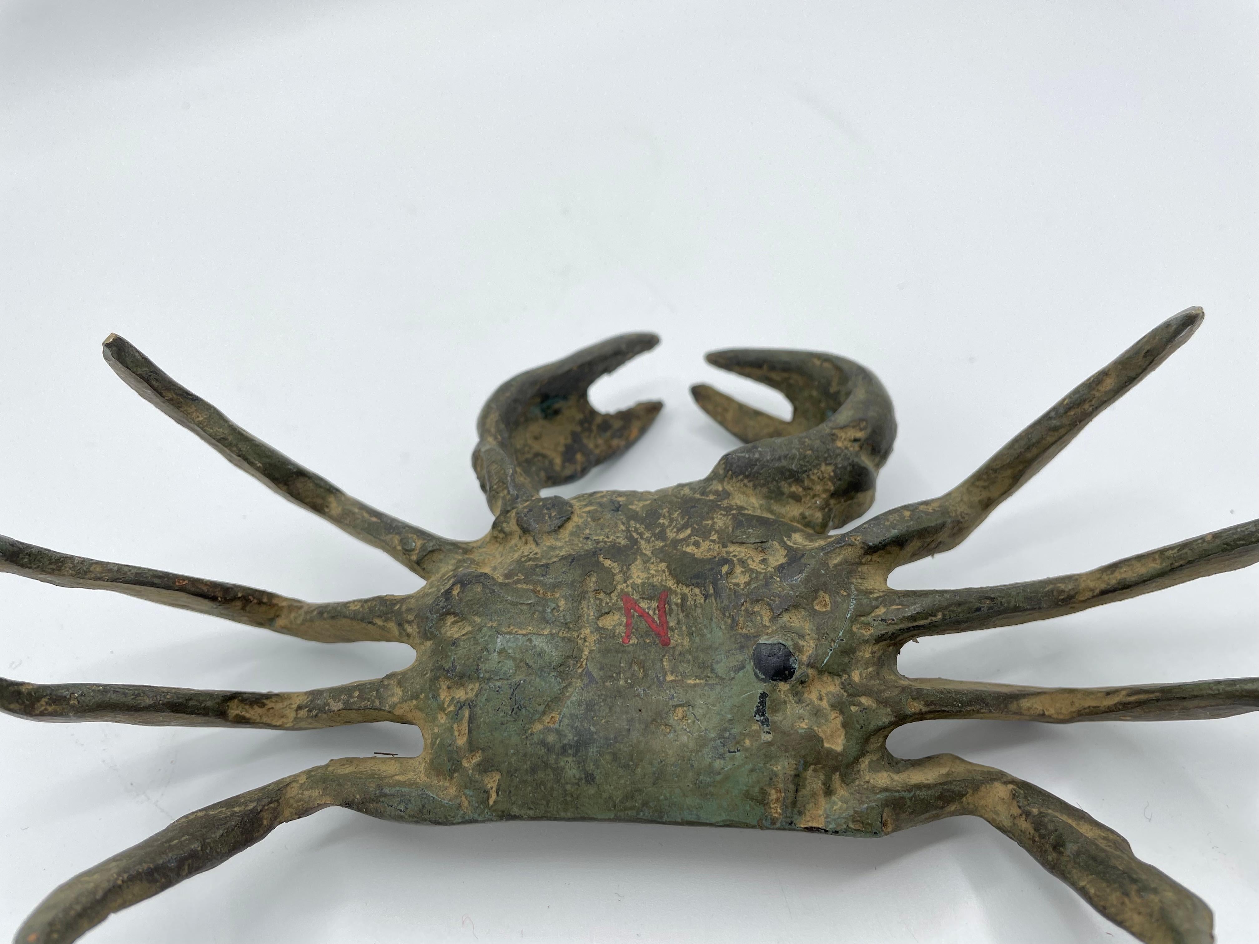 Japanese Antique Crab Bronze 'Made before the Second World War' 'N' 2 For Sale 2