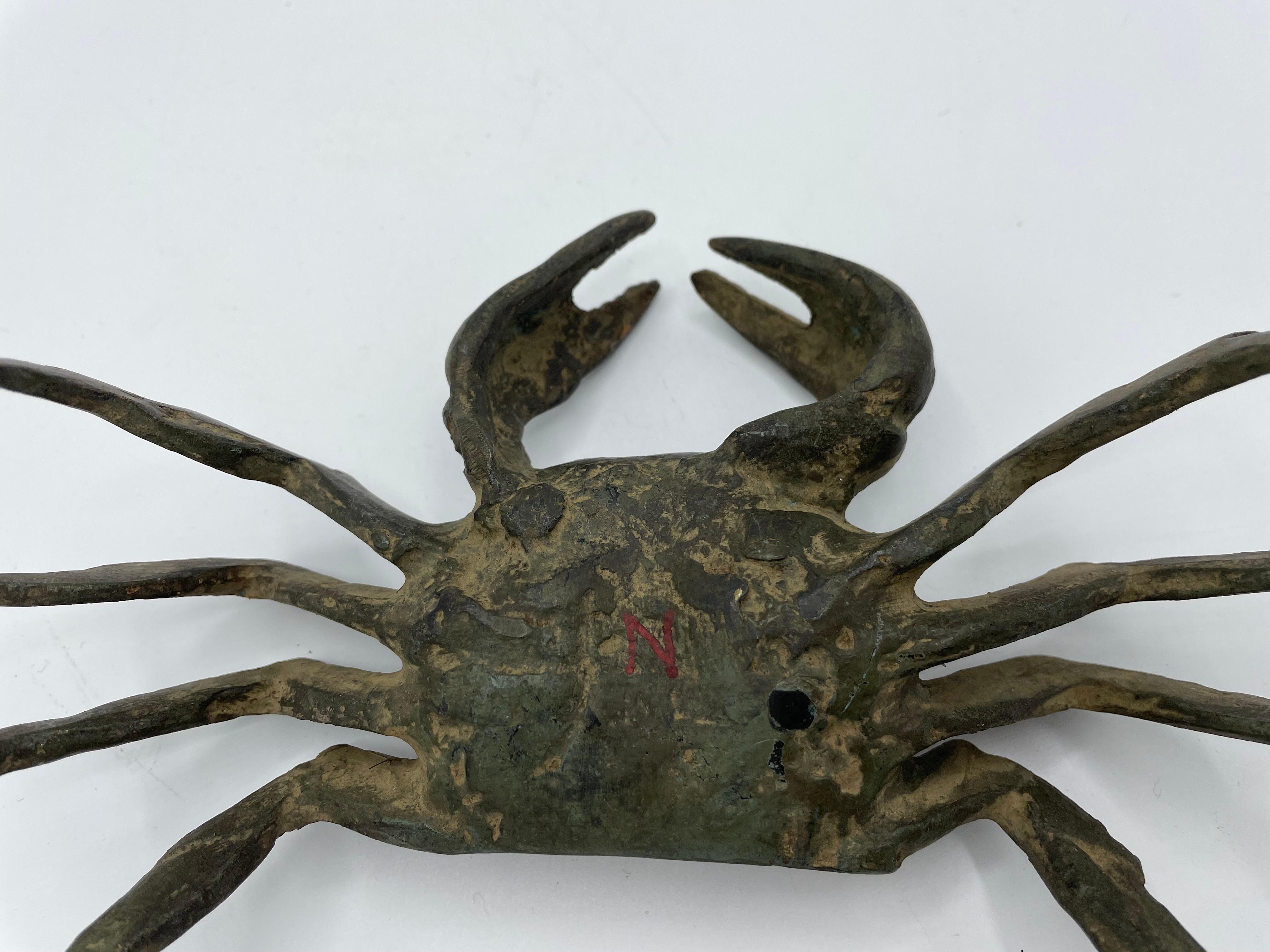 Japanese Antique Crab Bronze 'Made before the Second World War' 'N' 2 For Sale 3