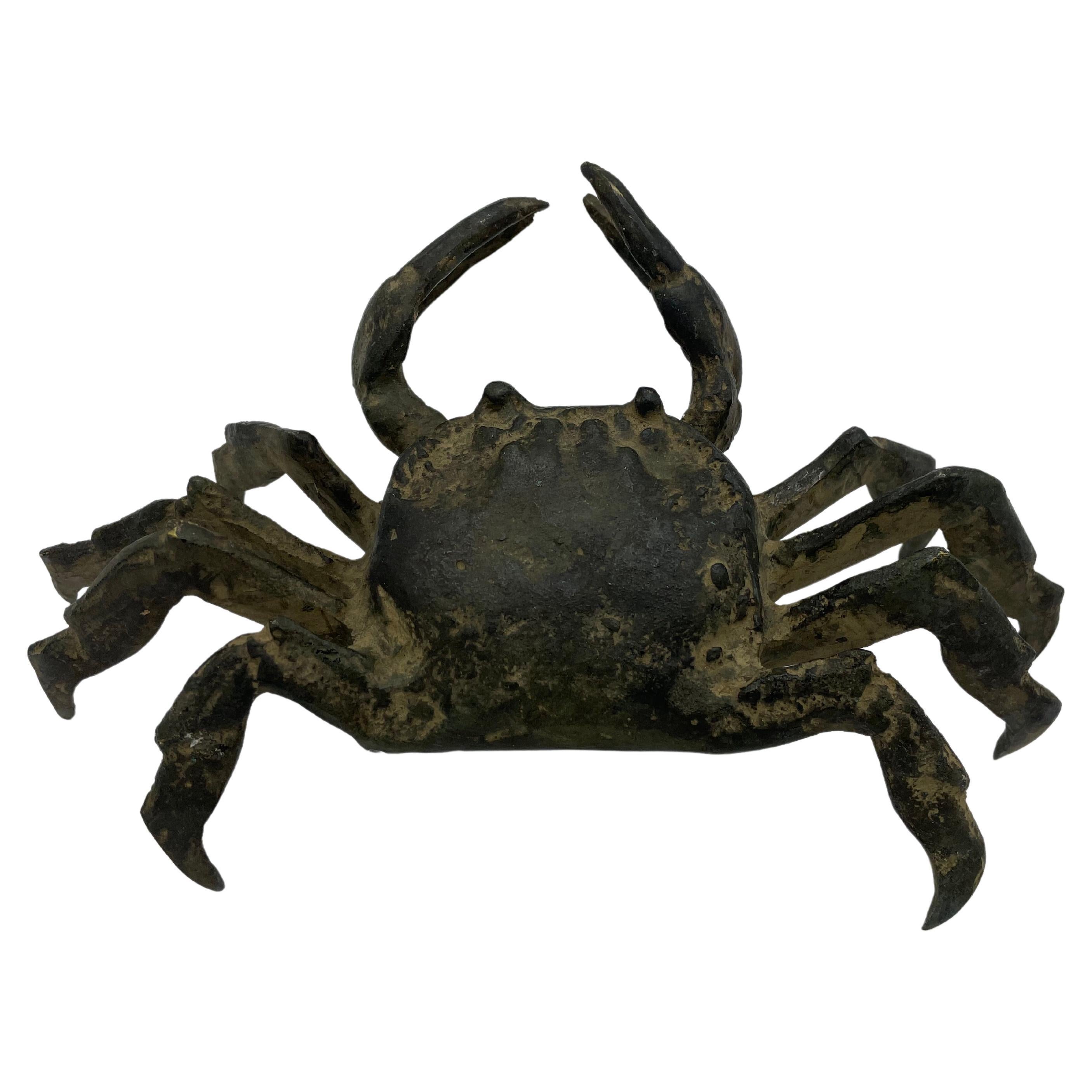 Japanese Antique Crab Bronze 'Made before the Second World War' 'N' 2 For Sale