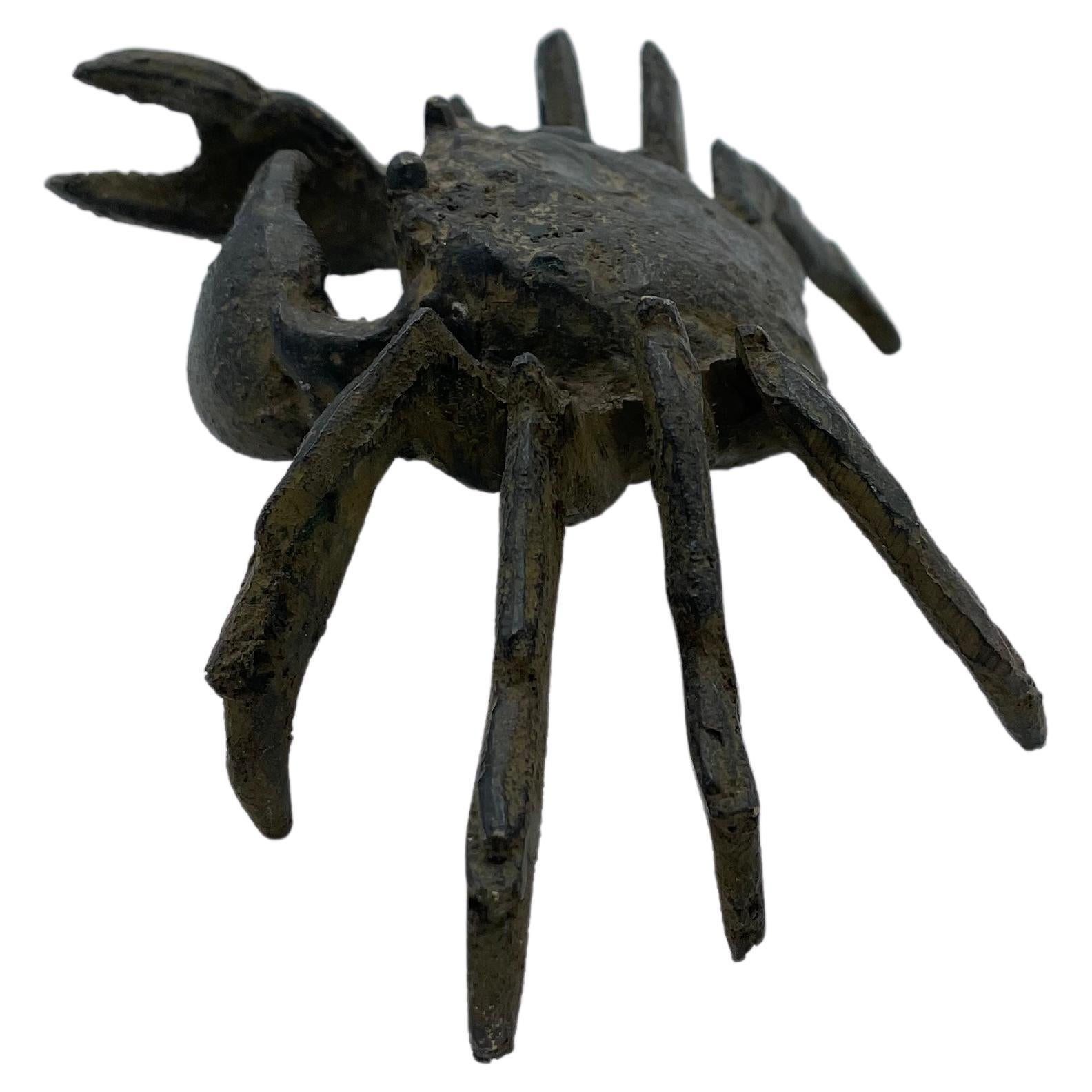 Japanese Antique Crab Bronze 'Made before the Second World War' 'N' For Sale