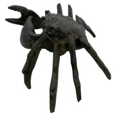 Crabe antique japonais en bronze "Fabriqué avant la Seconde Guerre mondiale" "N".