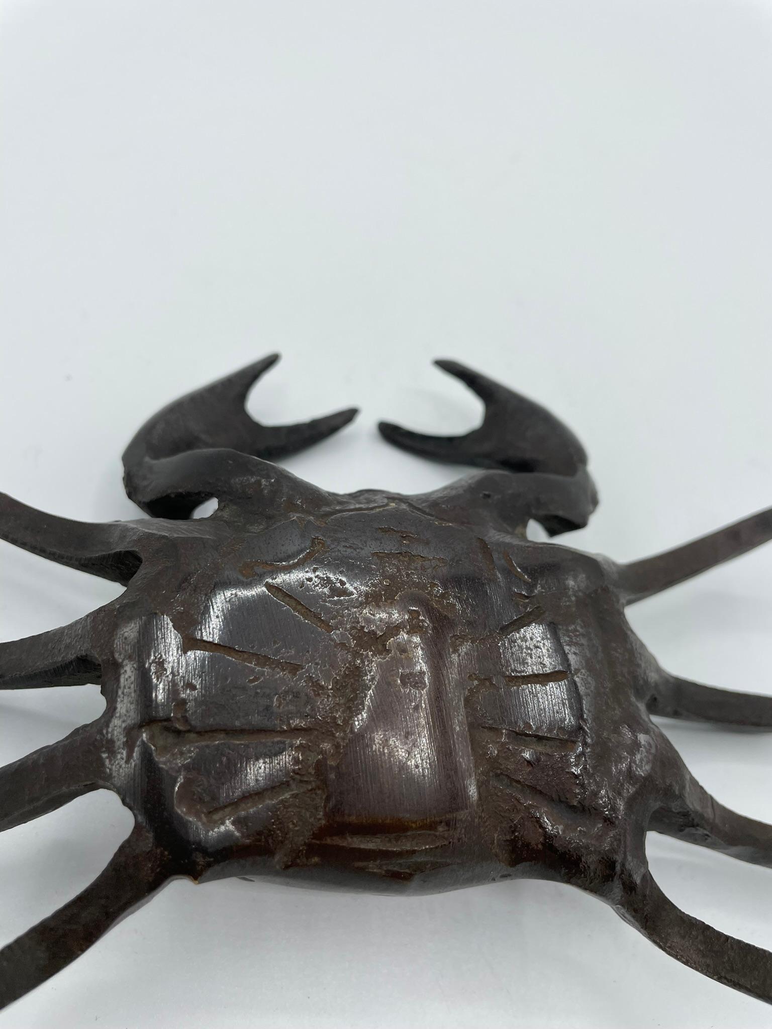 Japanese Antique Crab Object with Bronze 'Made before the Second World War' 4