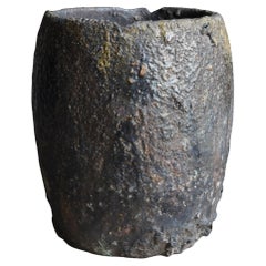 Japanese Antique Crucible 1900s-1920s / Flower Vase Wabi Sabi