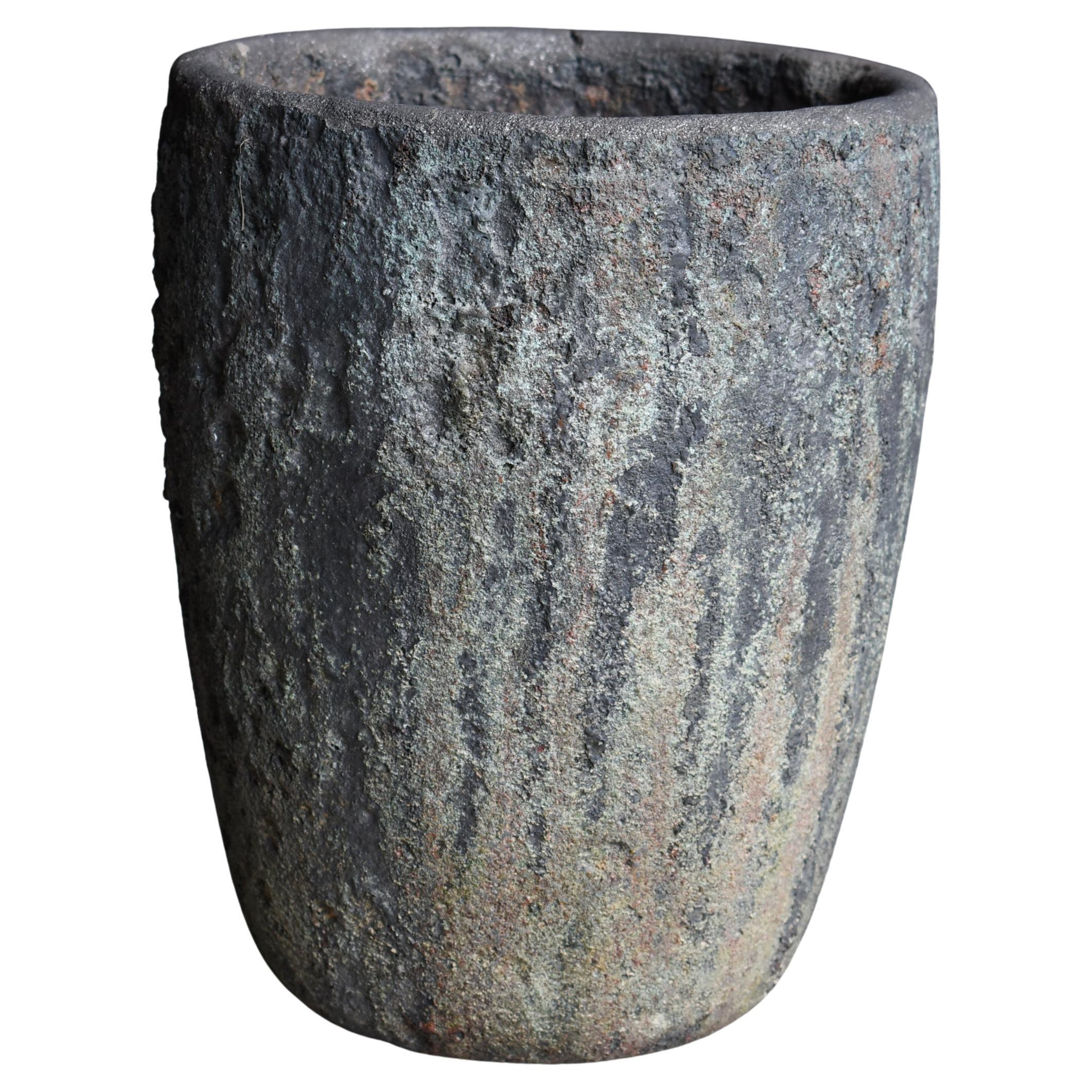 Vase à fleurs japonais ancien des années 1920-1940 Wabisabi