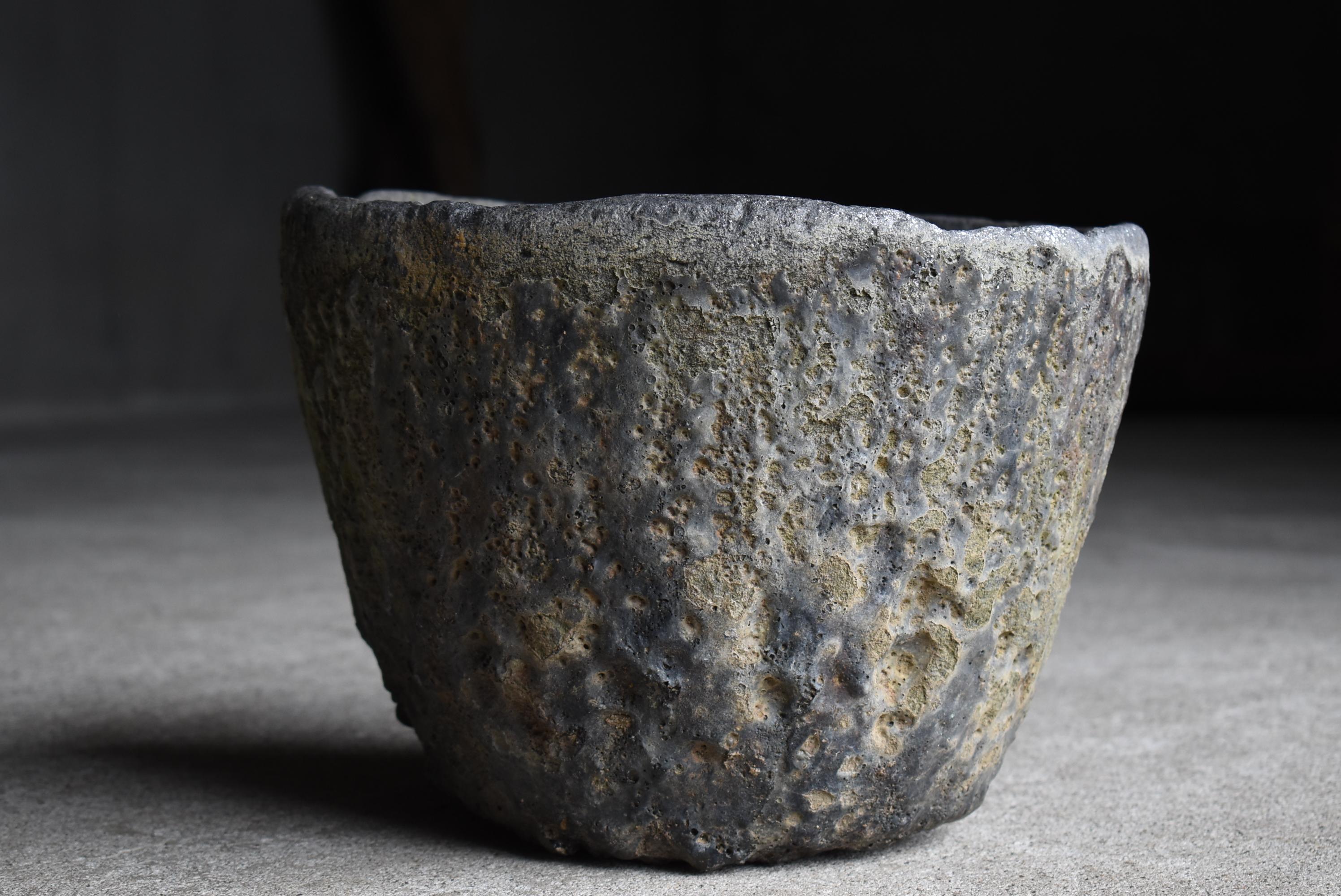 Japanese Antique Crucible 1920s-1940s / Melting Pot Flower Vase Wabi Sabi 1