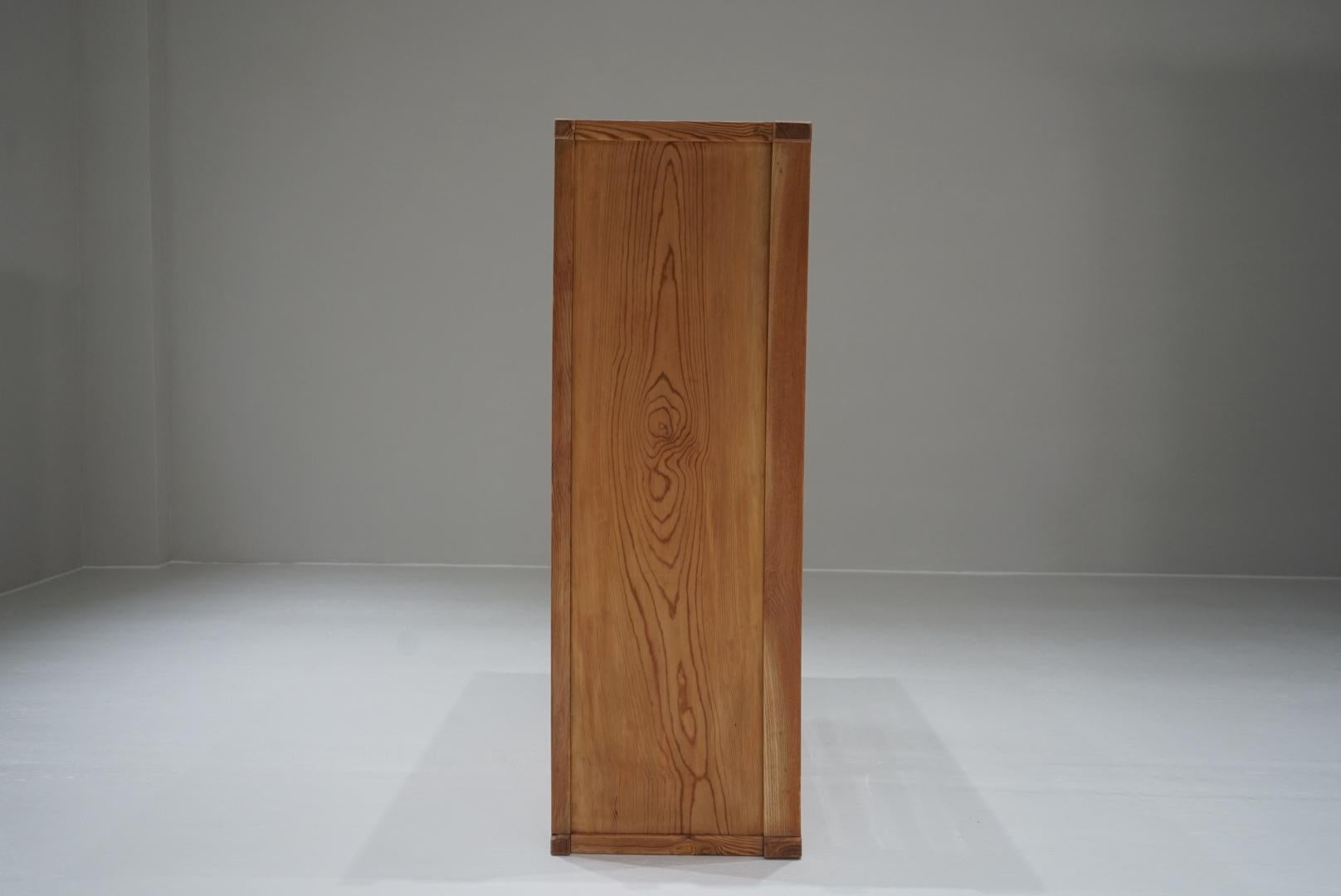 Japanese Antique Cupboard Glass sliding door storage shelf Japandi For Sale 10