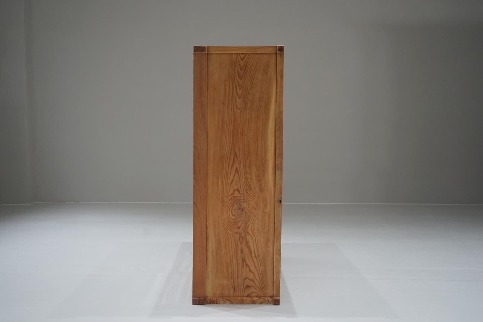 Japanese Antique Cupboard Glass sliding door storage shelf Japandi For Sale 11