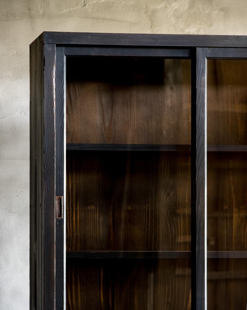 20th Century Japanese Antique Cupboard with Black Finish, Early Showa Period '1926-' For Sale