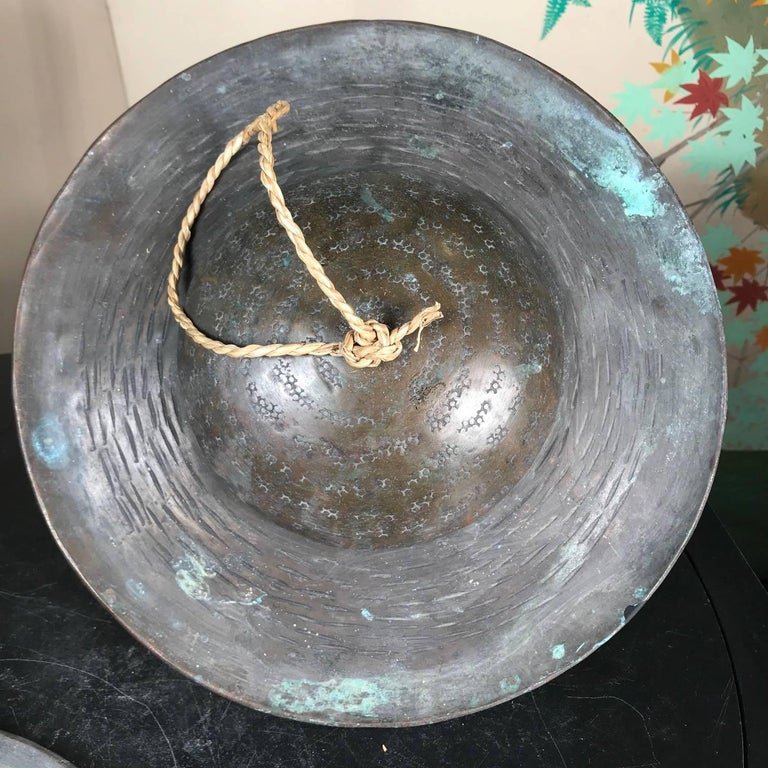 Japanese Antique Cymbals Hand Cast Bronze, 19th Century at 1stDibs