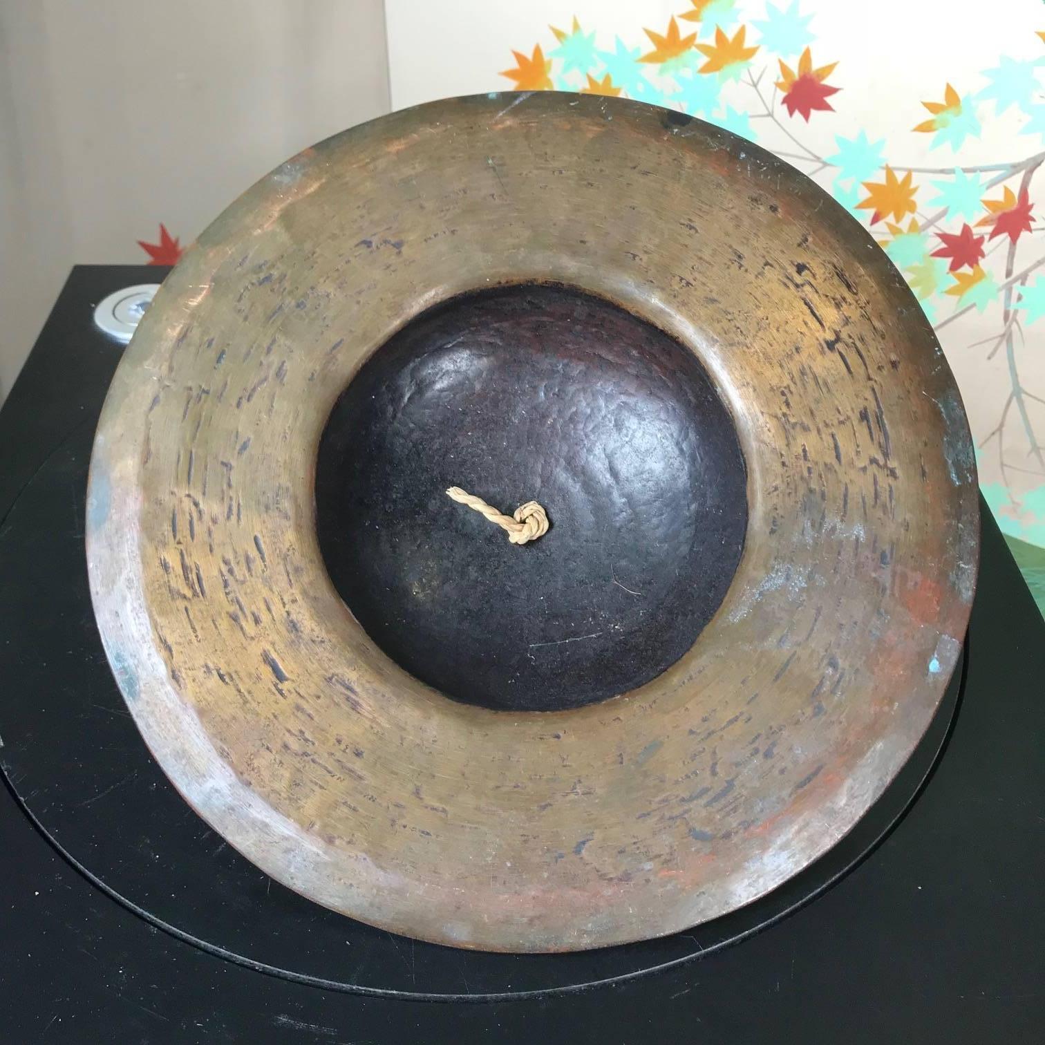 Japanese Antique Cymbals Hand Cast Bronze, 19th Century In Good Condition In South Burlington, VT
