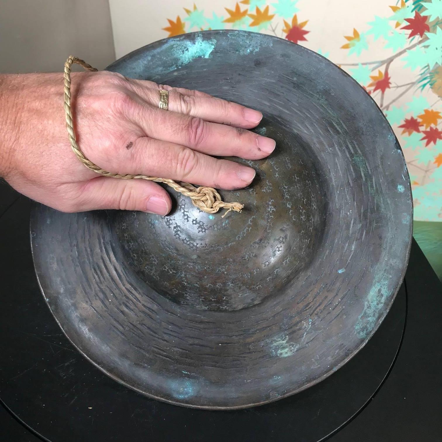 Japanese Antique Cymbals Hand Cast Bronze, 19th Century 2