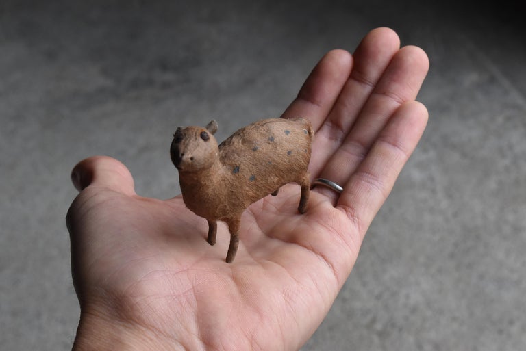 Japanese Antique Deer child 1900s-1920s / Animal figurines Object Wabi Sabi For Sale 4