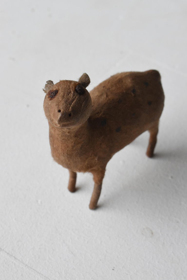 Japanese Antique Deer child 1900s-1920s / Animal figurines Object Wabi Sabi For Sale 2