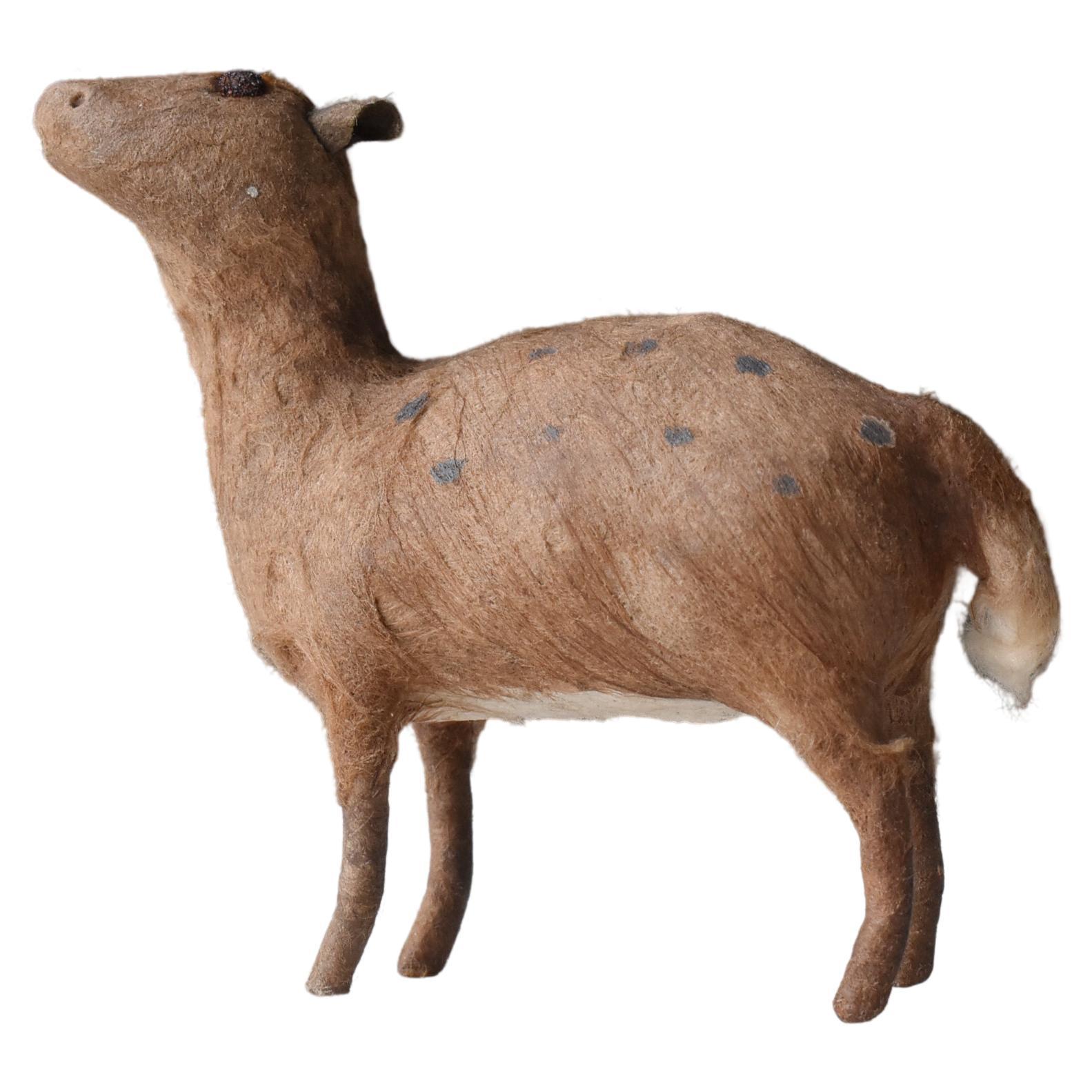 Japanese Antique Deer child 1900s-1920s / Animal figurines Object Wabi Sabi