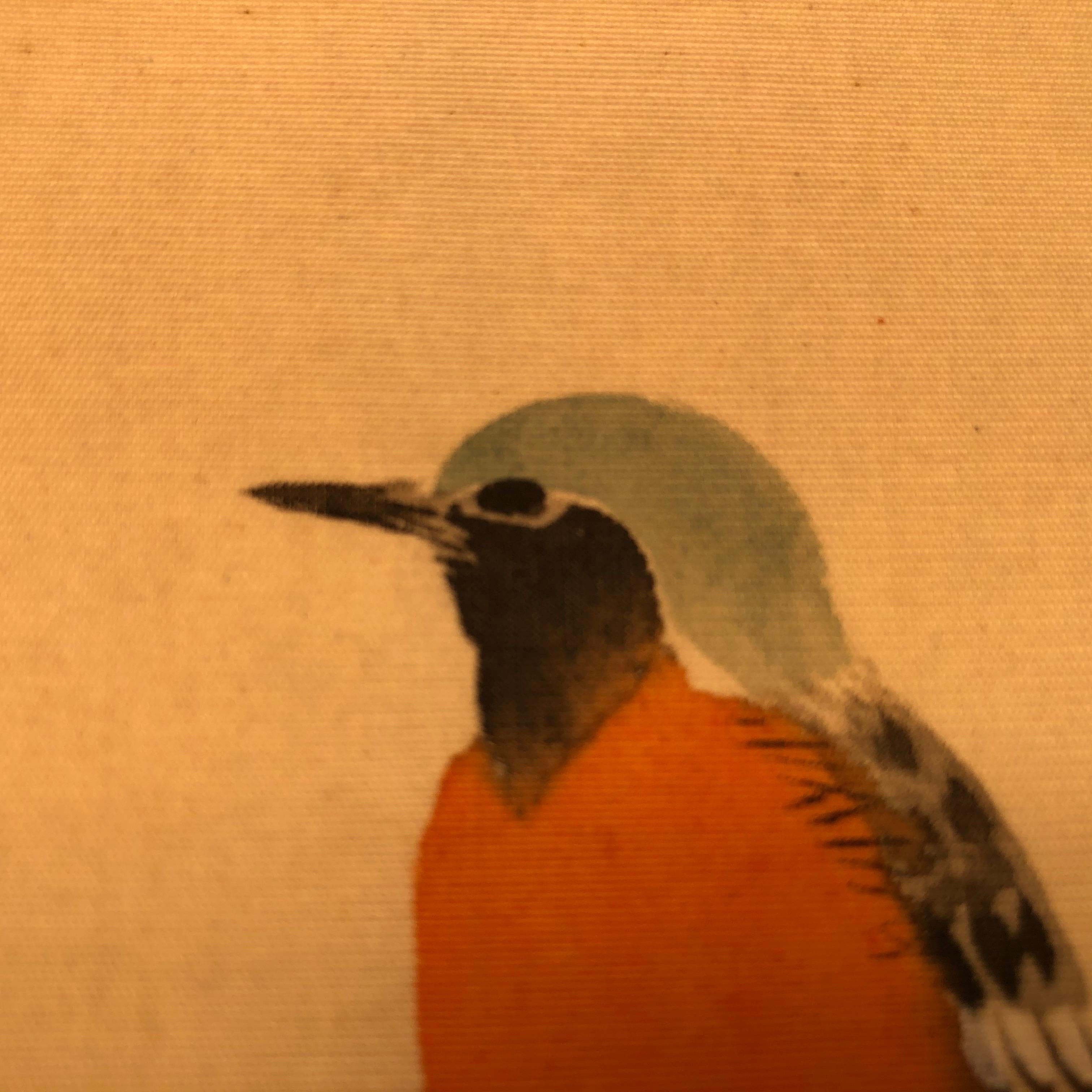 From our recent Japanese Acquisition Travels

A beautiful and compelling Japanese antique hand painted painting of a singing warbler bird - ready to mount in your favorite frame and proudly display or give as a unique gift. .

Hand painting on