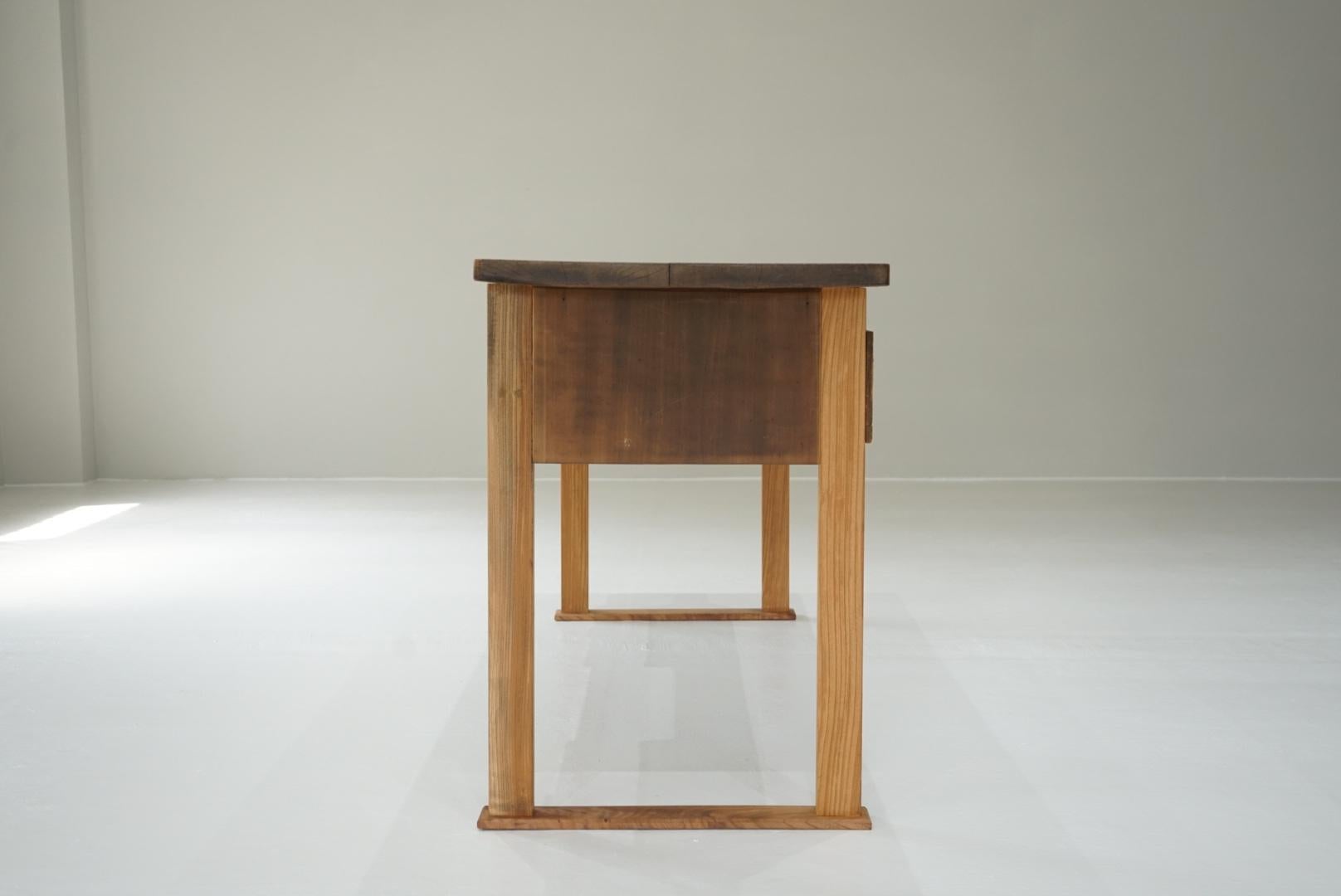 Japanese Antique Desk 1937s Rustic Japandi For Sale 4