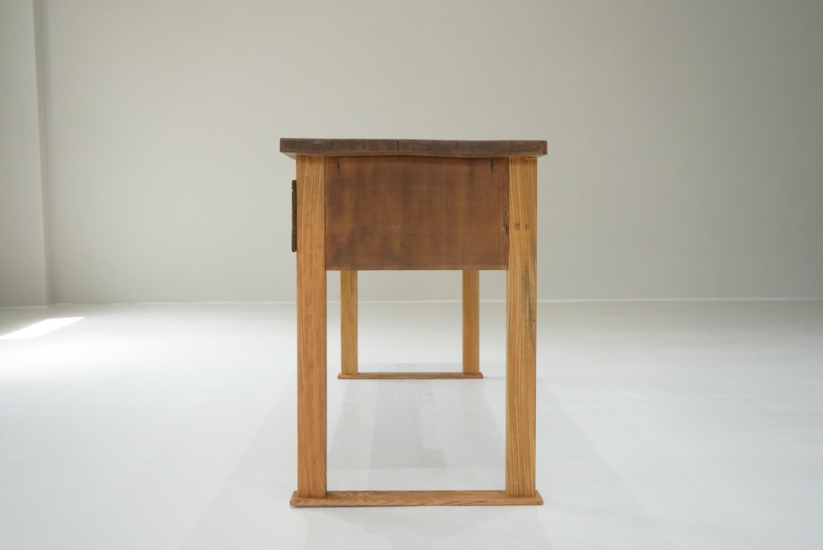 Japanese Antique Desk 1937s Rustic Japandi For Sale 5
