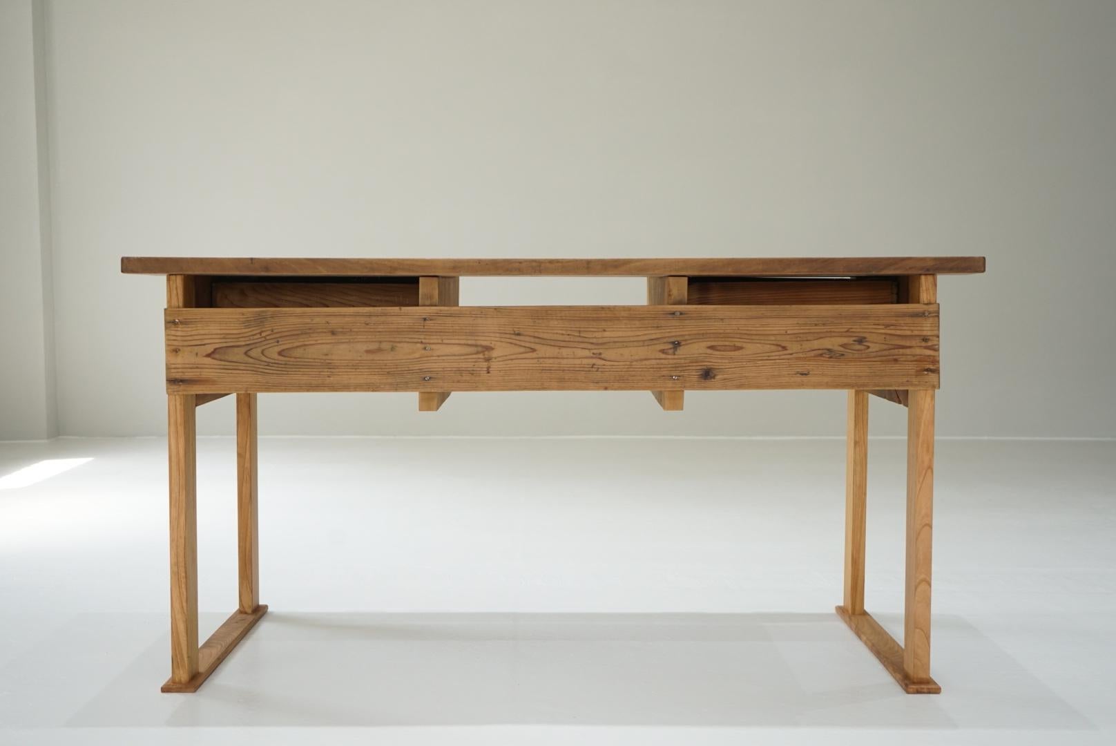Japanese Antique Desk 1937s Rustic Japandi For Sale 6