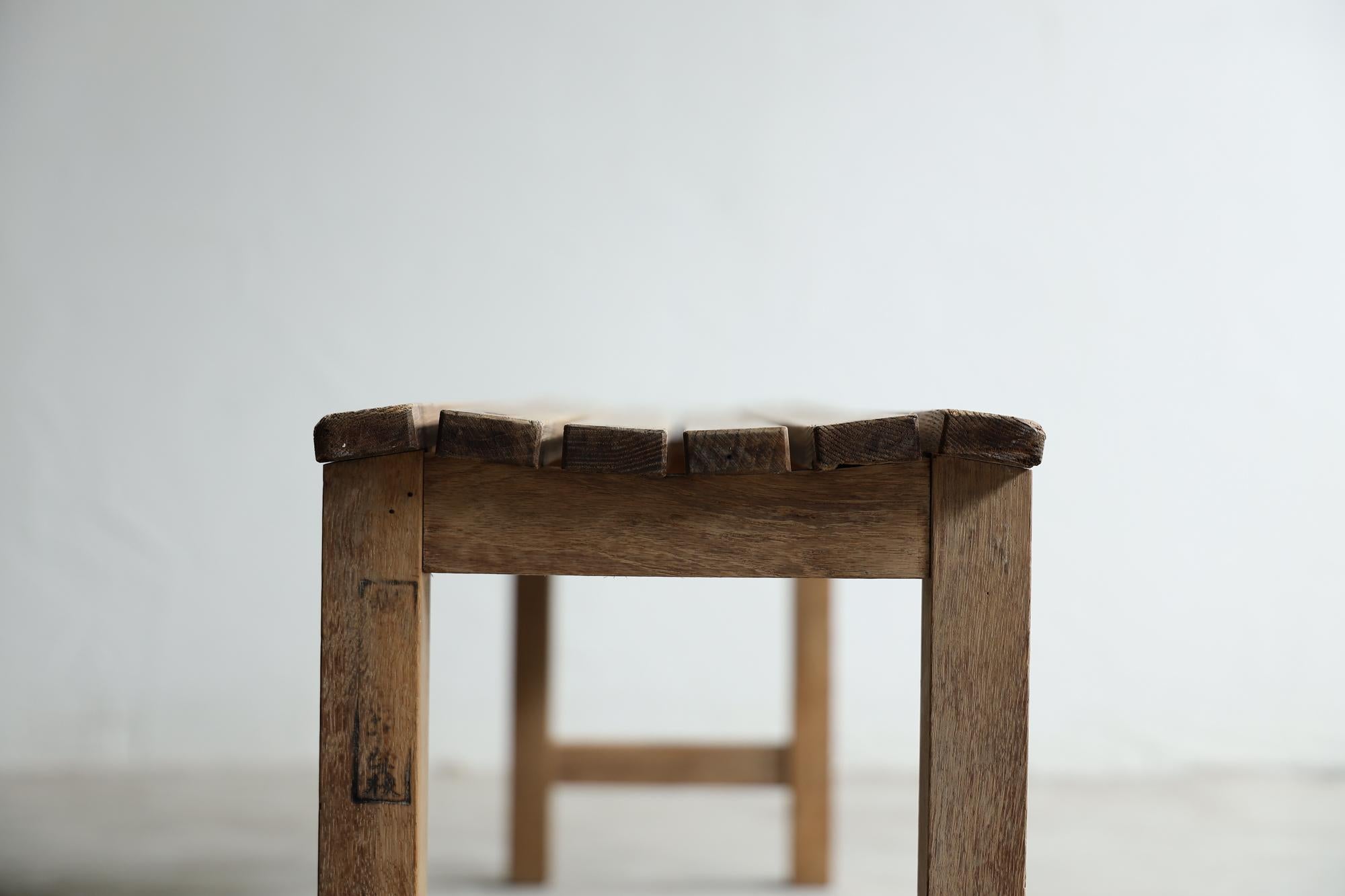 Japanese Antique Dining Bench, Primitive Japanese Wooden Bench, Wabi-Sabi For Sale 4