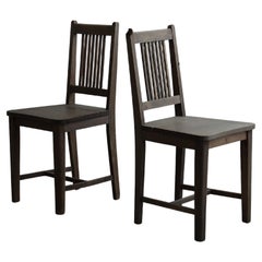 Japanese Antique Dining Chairs, set of 2, Primitive Wooden Chair, Wabi-Sabi
