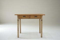 Japanese Antique Cherry & Ash Desk, 1930s–1940s - Japandi Wabi-Sabi