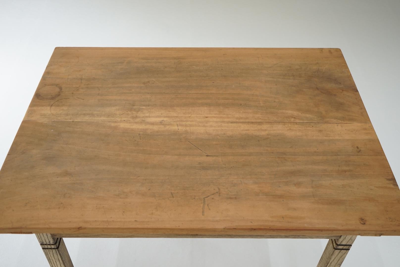 Japanese Antique Dining Table Desk Primitive Japandi In Good Condition For Sale In Chiba, Chiba