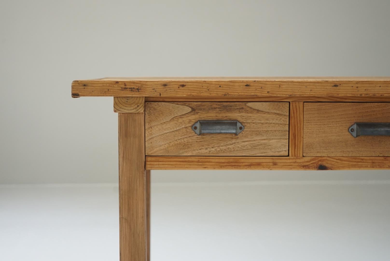 Japanese Antique Dining Table Primitive Japandi For Sale 3
