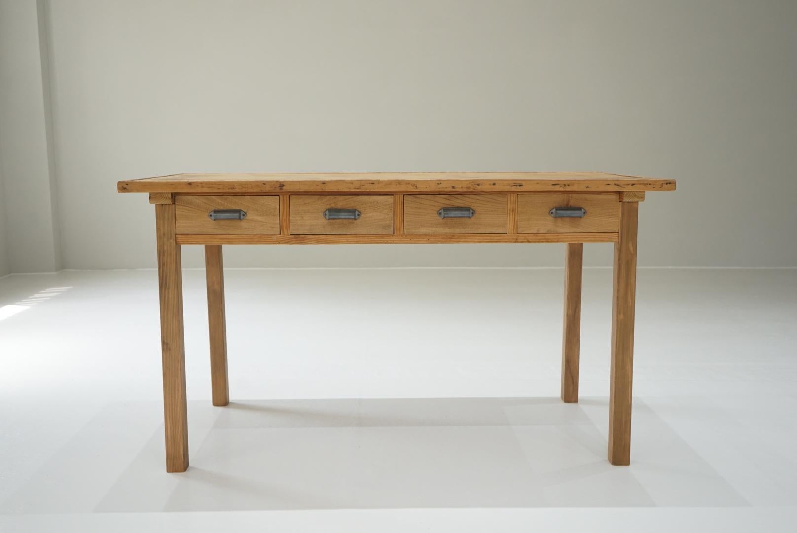 Japanese Antique Dining Table Primitive Japandi For Sale 9