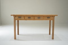 Japanese Antique Pine & Cedar Dining Table, 1950s–1960s - Japandi Wabi-Sabi