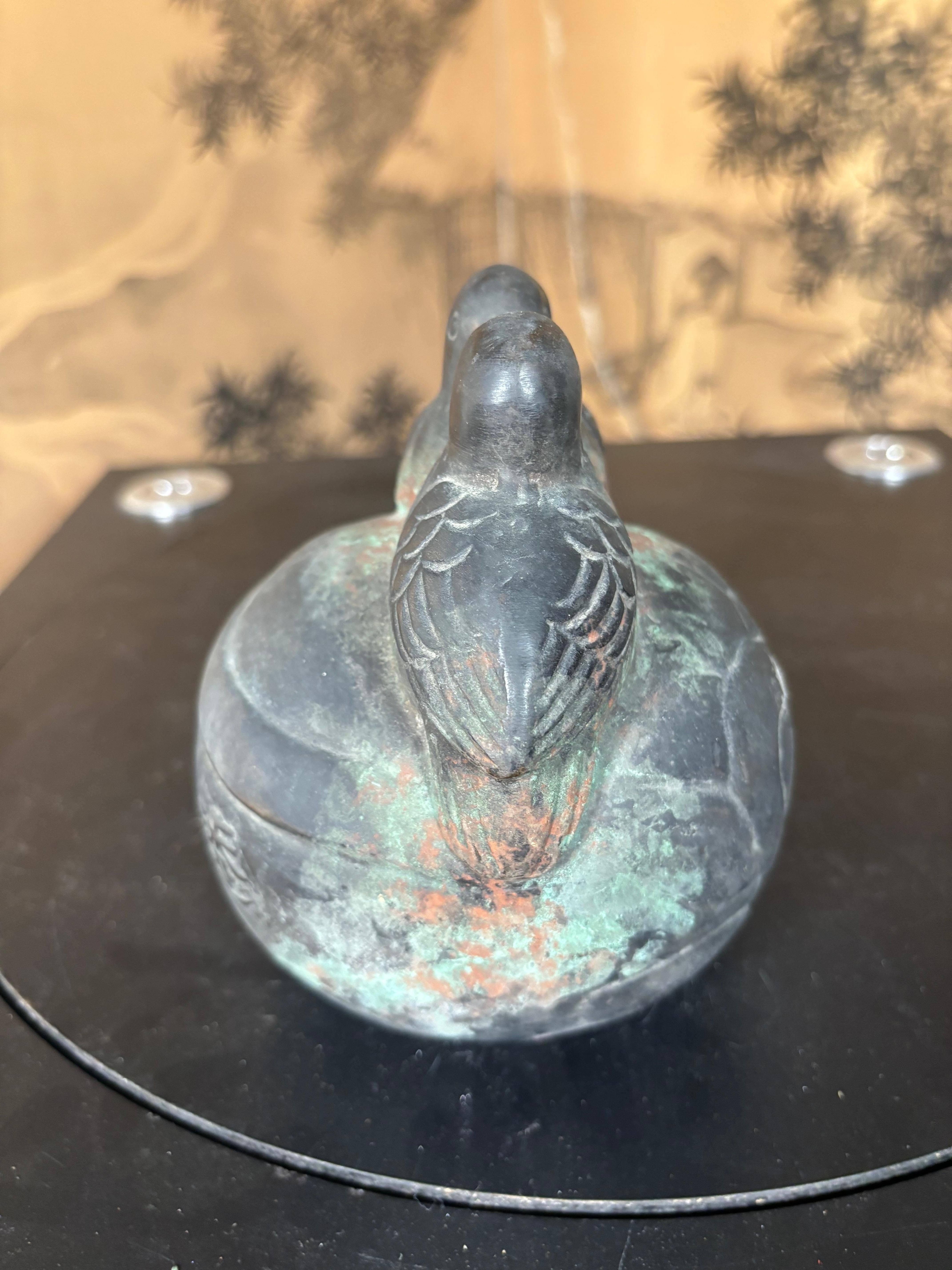 Bronze Cloche de temple shintoïste japonaise ancienne en bronze coulé à la main 