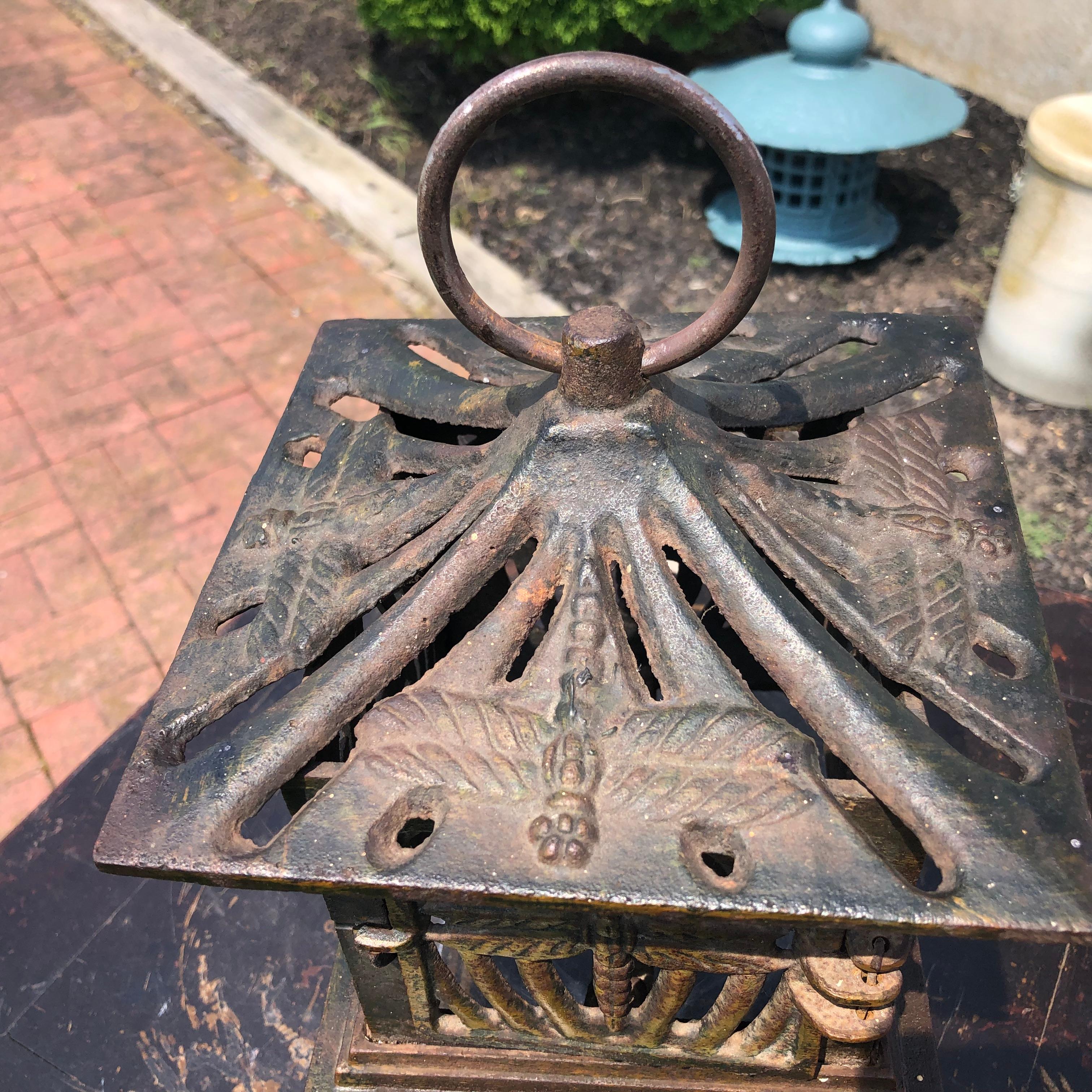 Hand-Crafted Japanese Antique Dragonfly Lantern