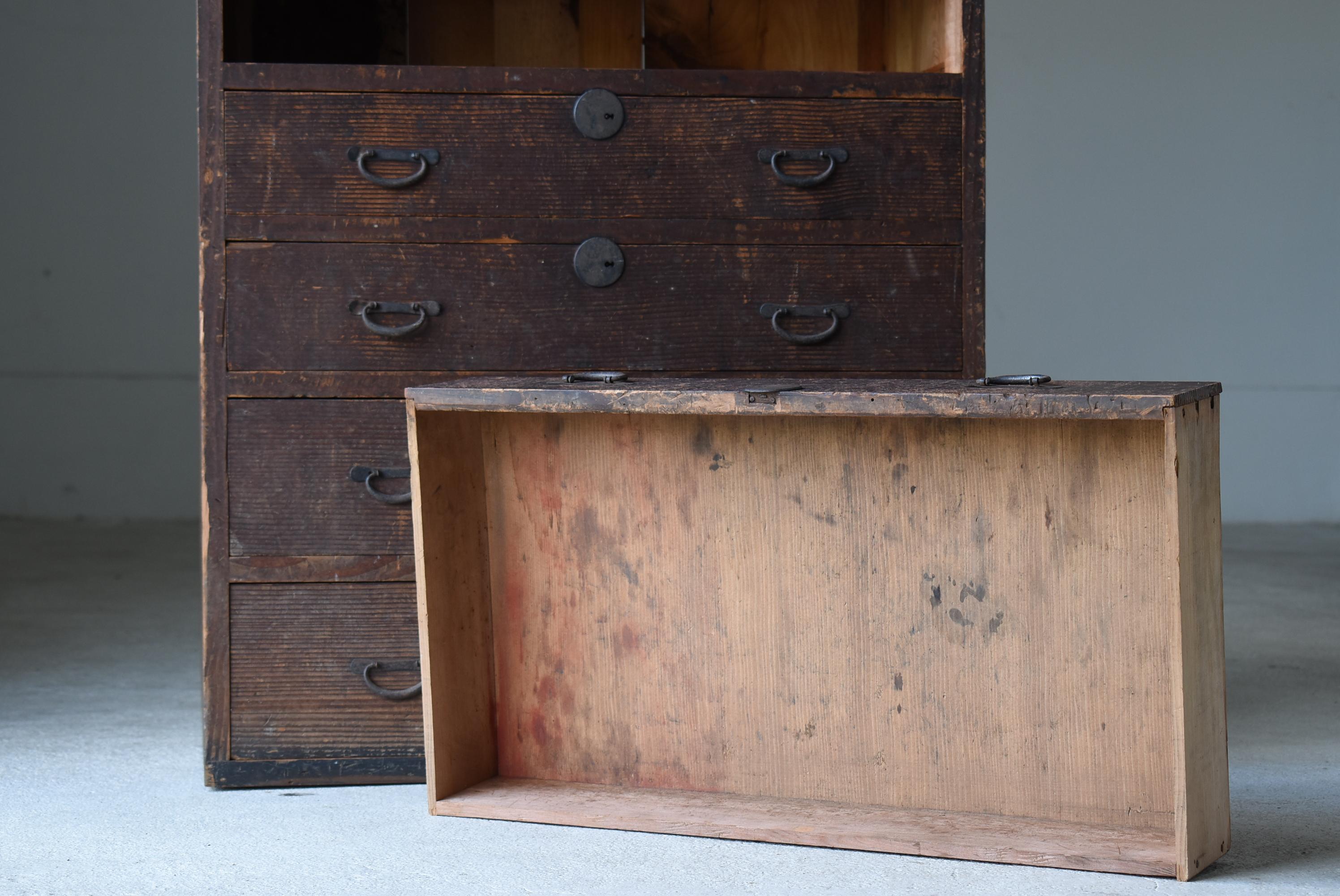 Japanese Antique Drawer 1860s-1900s / Cabinet Storage Tansu Mingei Wabi Sabi 7