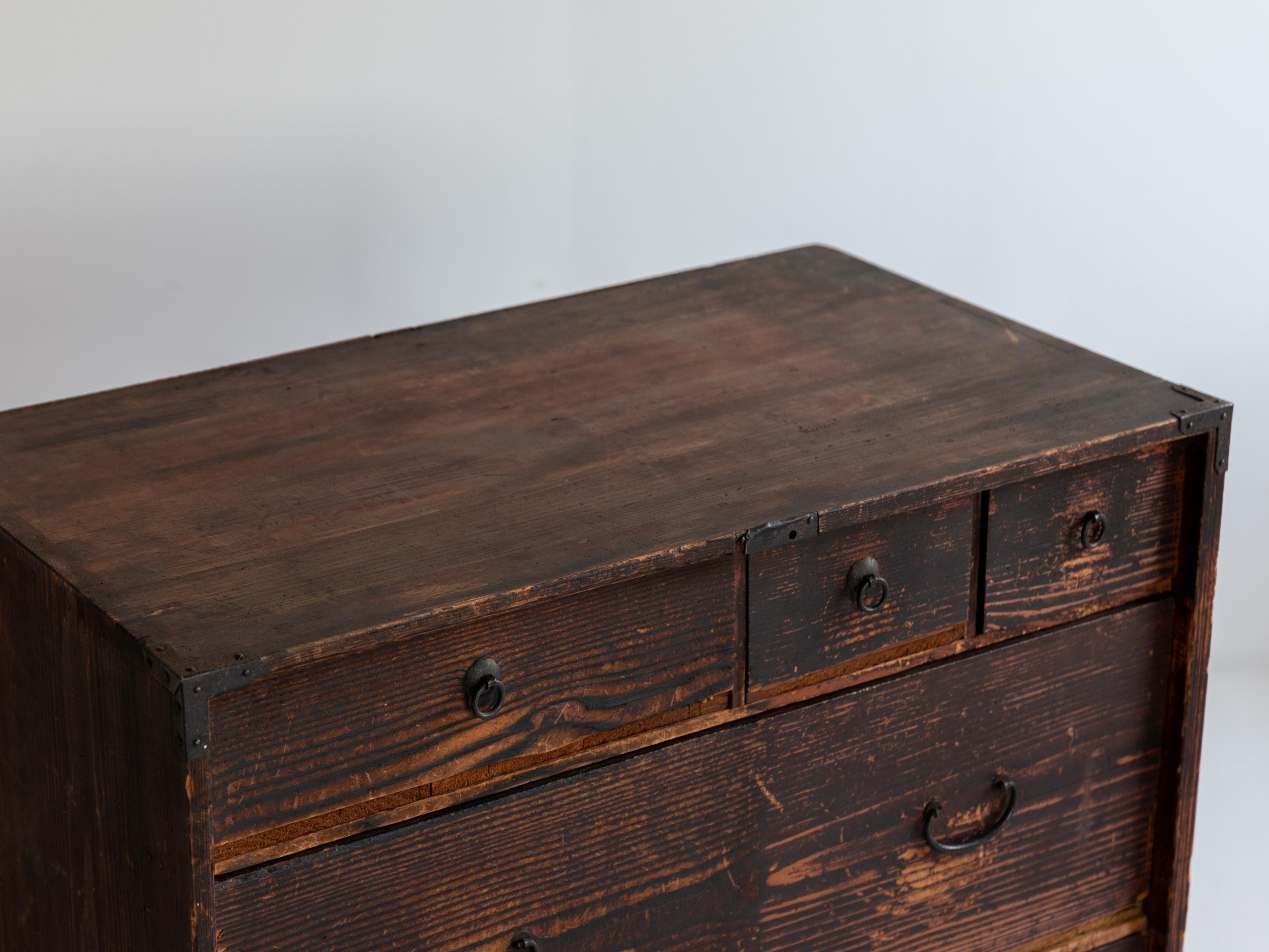 Japanese Antique Drawer 1860s-1900s / Cabinet Wabi Sabi Storage Tansu In Good Condition In Sammu-shi, Chiba