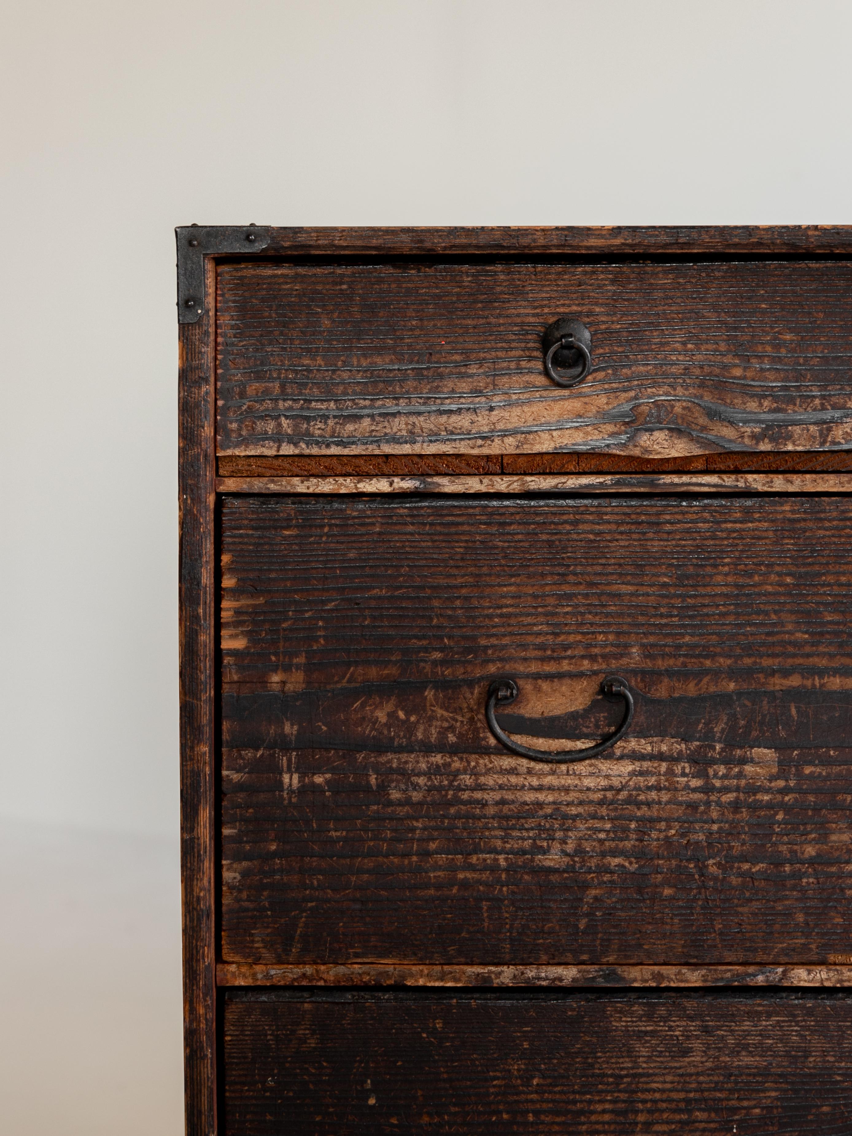 20th Century Japanese Antique Drawer 1860s-1900s / Cabinet Wabi Sabi Storage Tansu