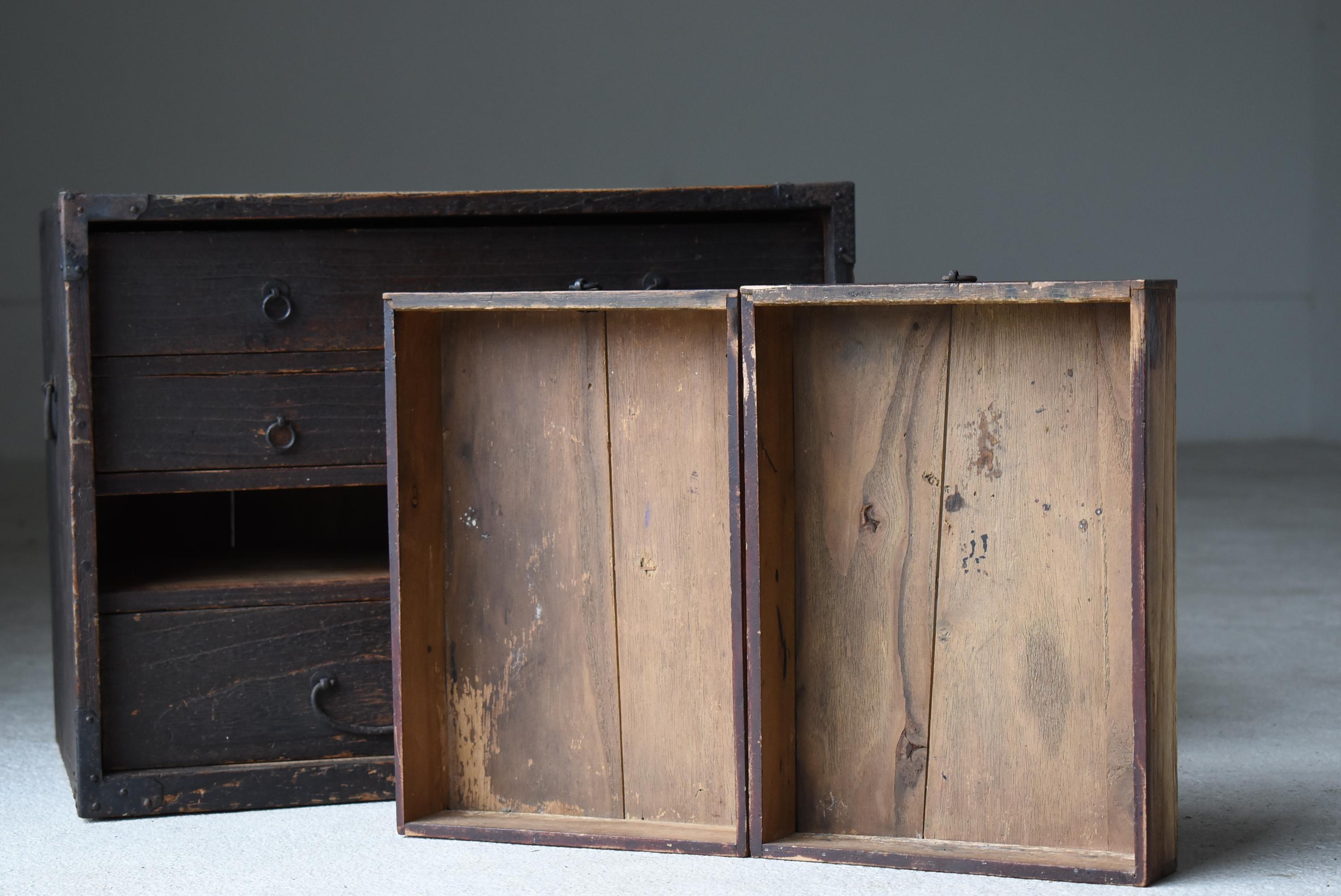 Japanese Antique Drawer 1860s-1900s / Chests of Drawers Wabi Sabi Storage Tansu 3