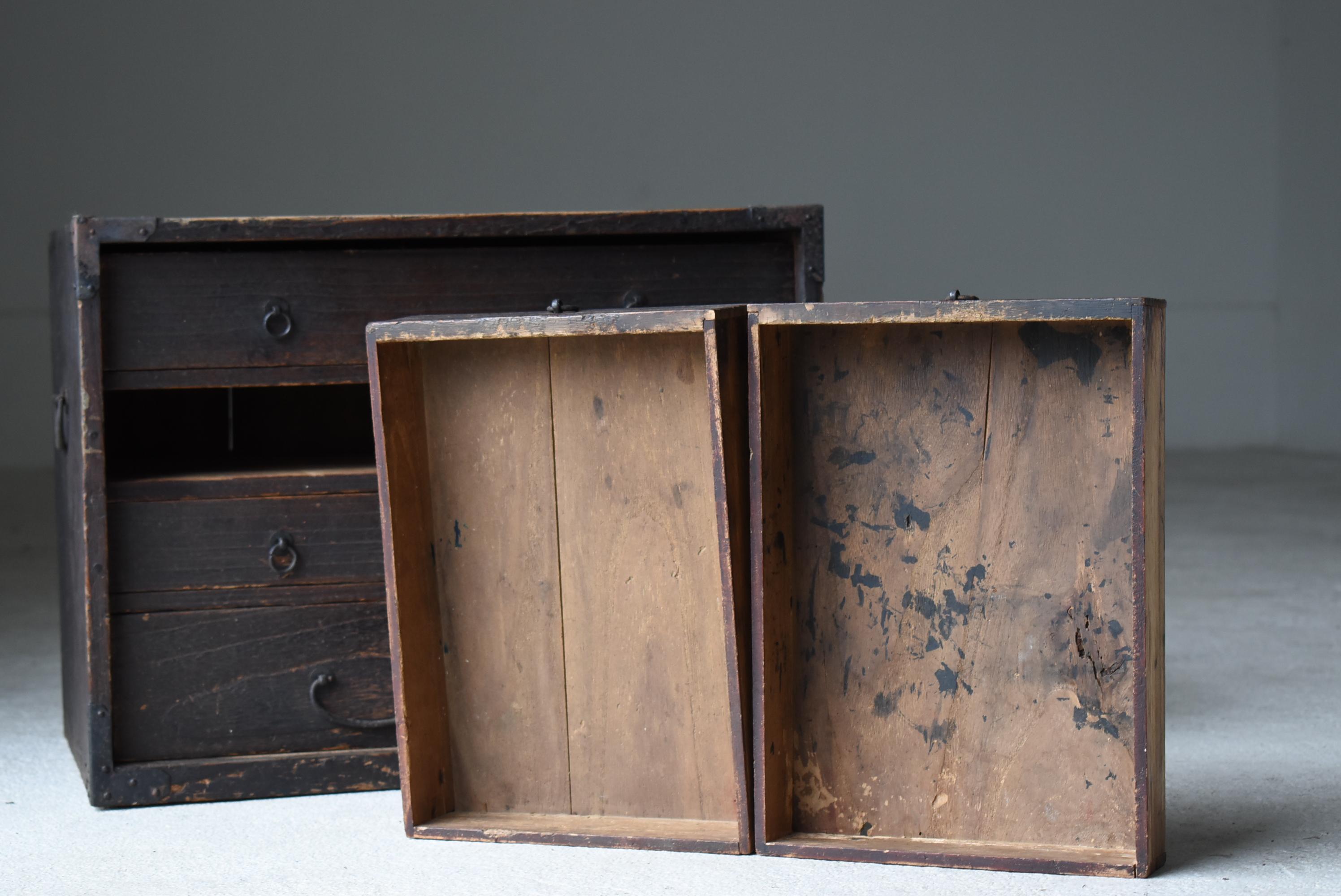 Japanese Antique Drawer 1860s-1900s / Chests of Drawers Wabi Sabi Storage Tansu 4