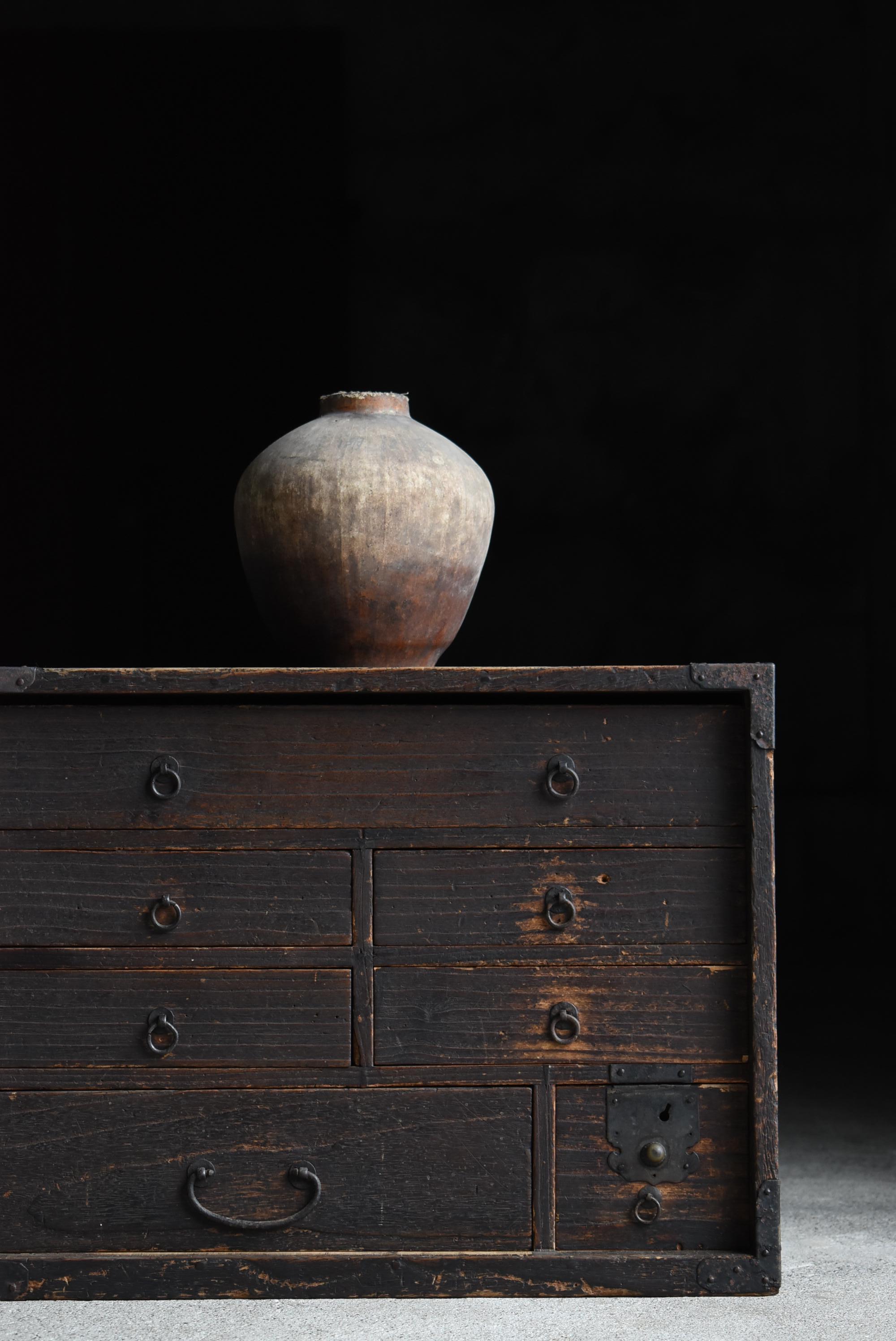 Japanese Antique Drawer 1860s-1900s / Chests of Drawers Wabi Sabi Storage Tansu 10