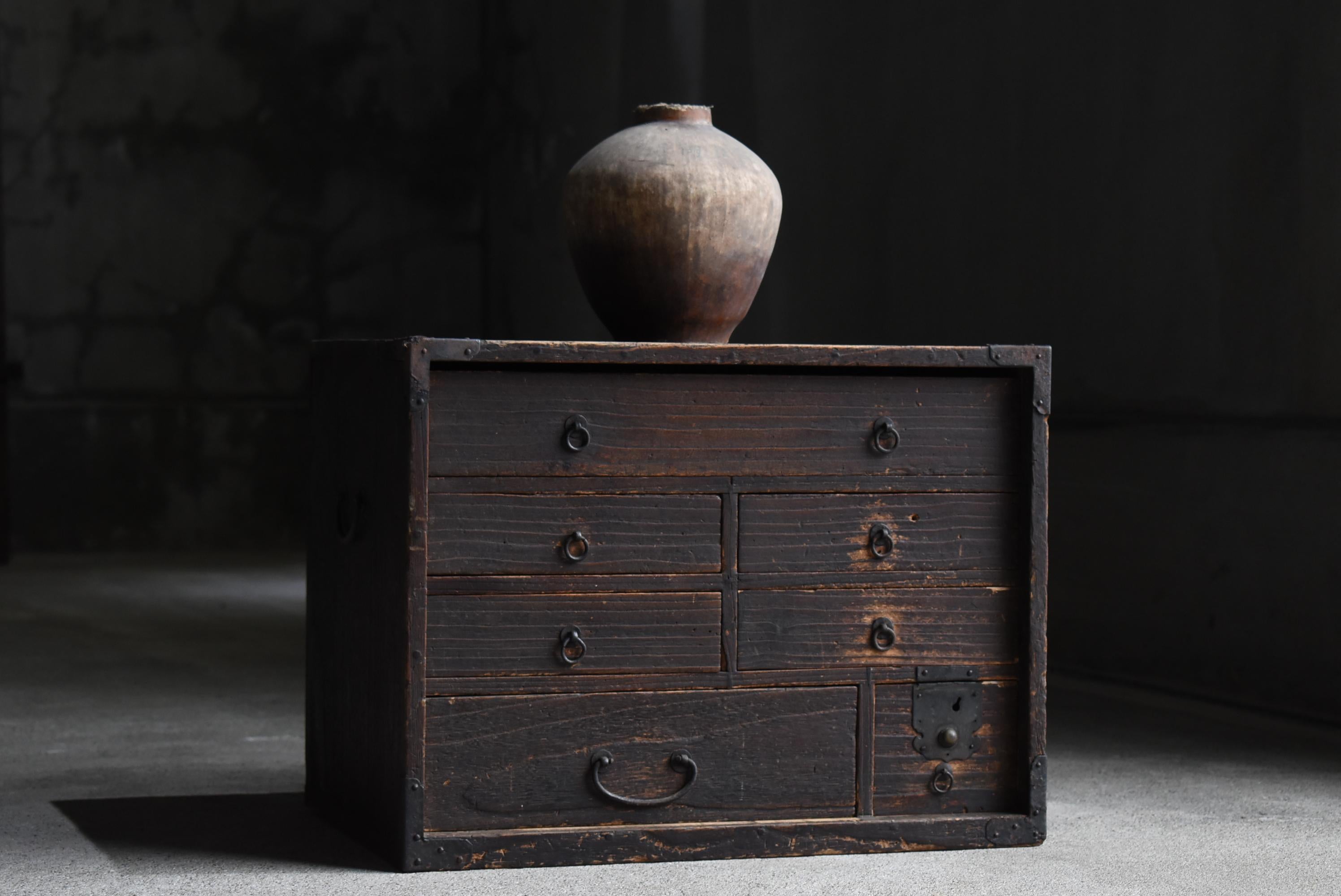 Meiji Japanese Antique Drawer 1860s-1900s / Chests of Drawers Wabi Sabi Storage Tansu