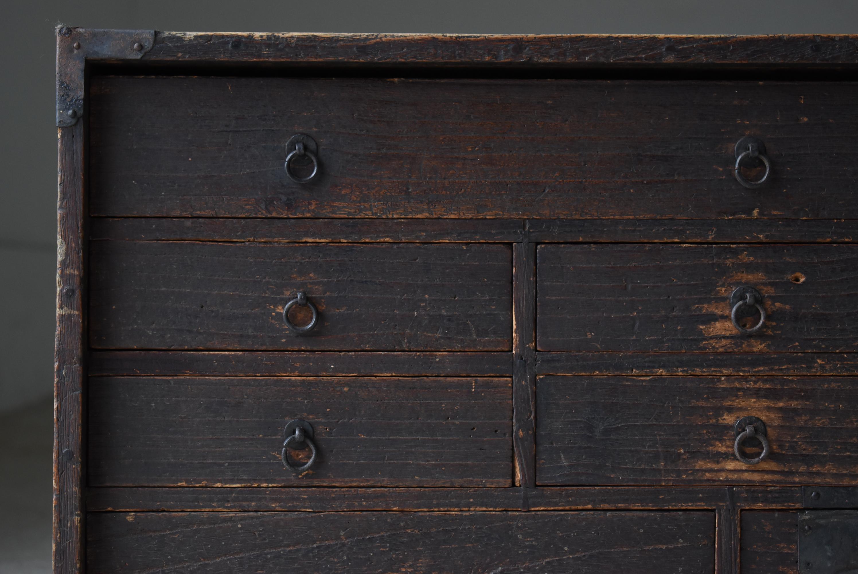 20th Century Japanese Antique Drawer 1860s-1900s / Chests of Drawers Wabi Sabi Storage Tansu