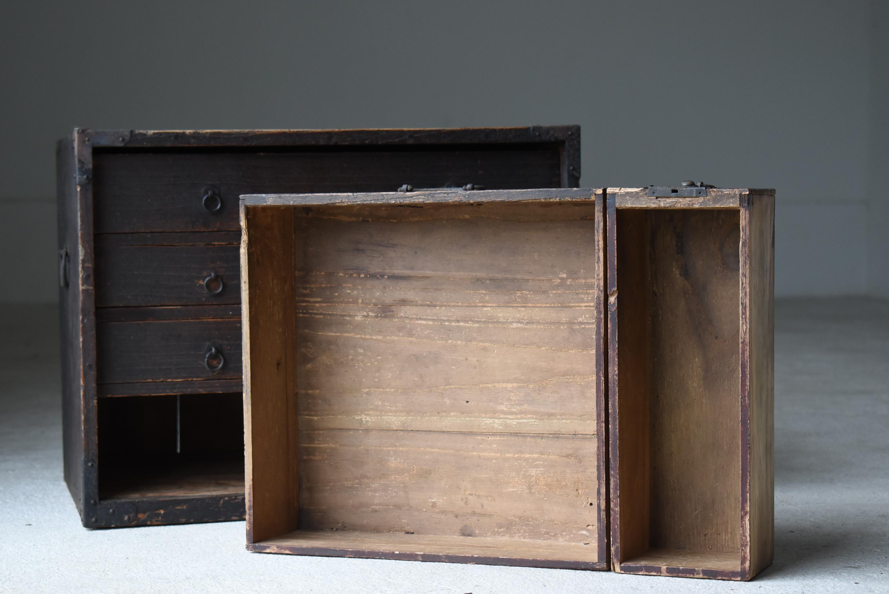 Japanese Antique Drawer 1860s-1900s / Chests of Drawers Wabi Sabi Storage Tansu 2