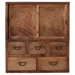 Japanese Antique Drawer 1860s-1900s natural color/ Tansu Storage Wabisabi