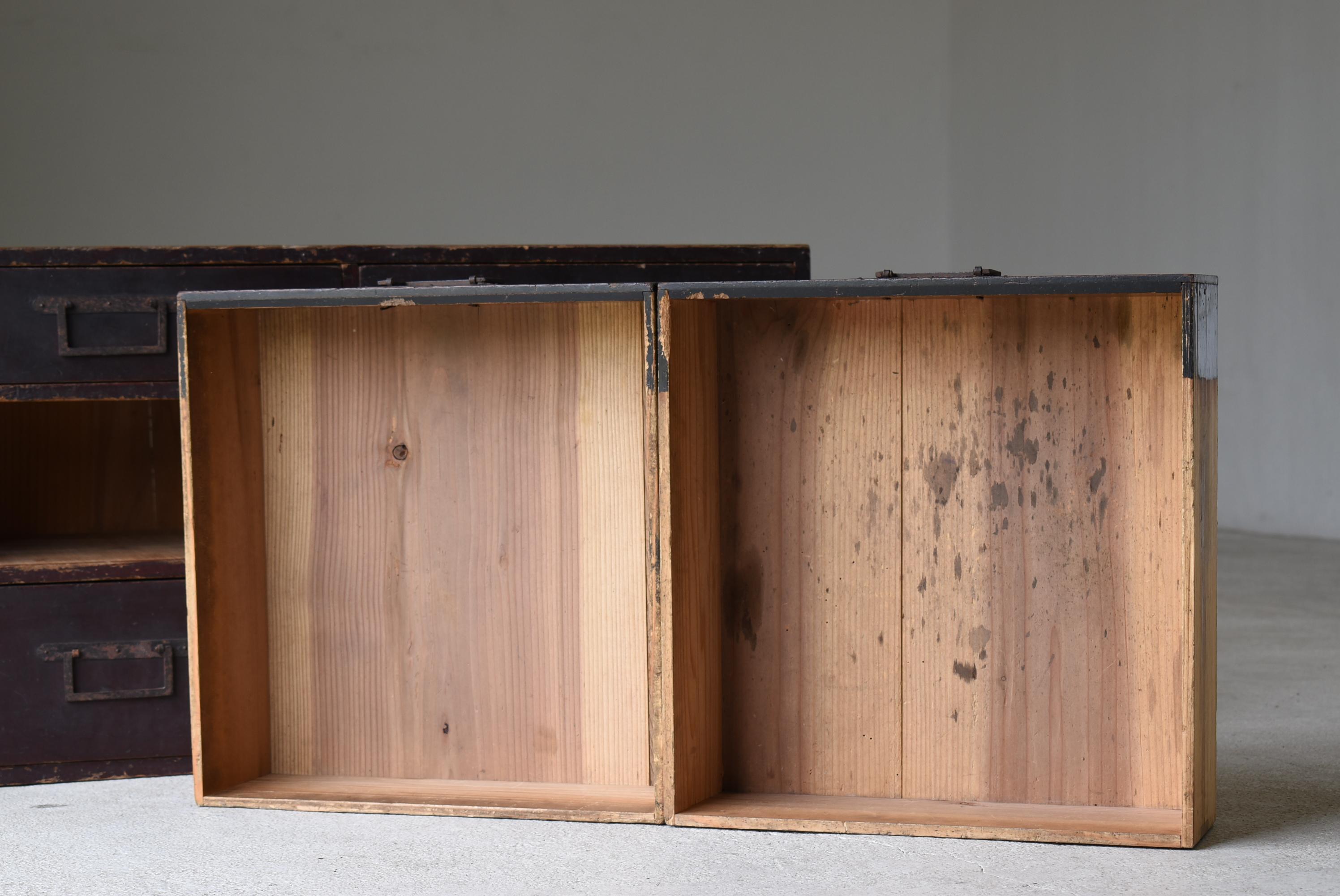 Cajón Antiguo Japonés Años 1860-1900 / Almacenamiento Tansu Wabi Sabi 4