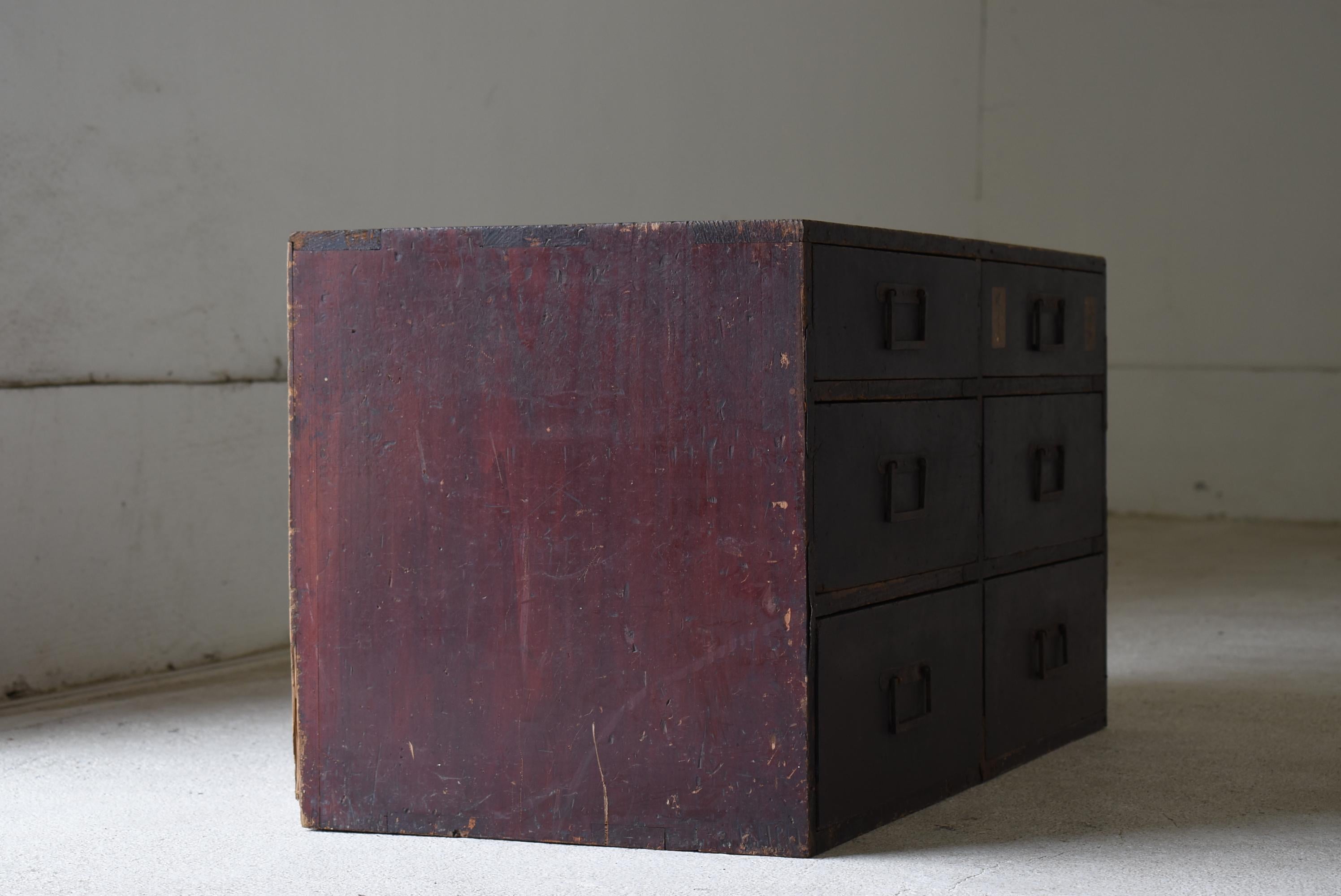 Cajón Antiguo Japonés Años 1860-1900 / Almacenamiento Tansu Wabi Sabi 6