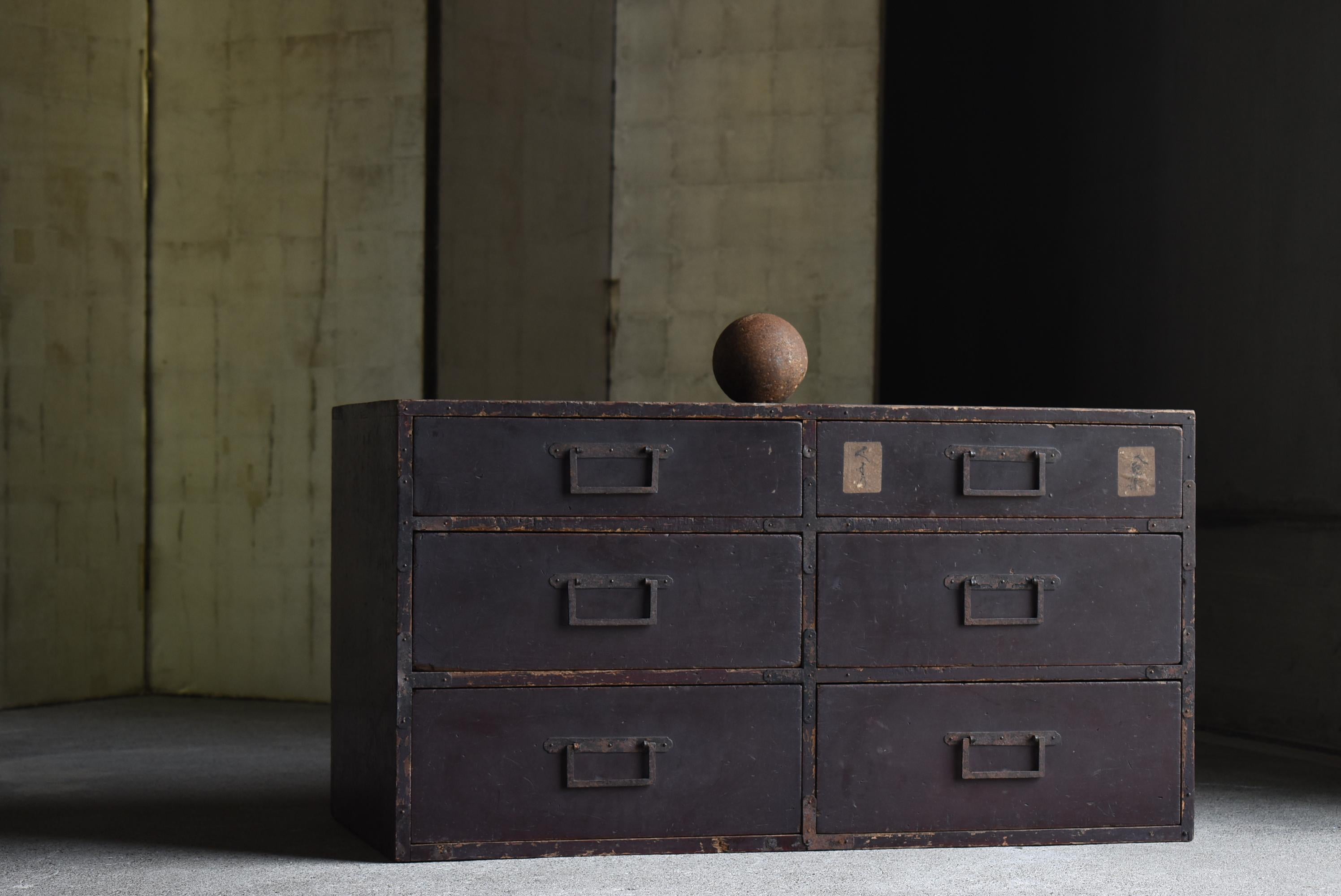 Cajón Antiguo Japonés Años 1860-1900 / Almacenamiento Tansu Wabi Sabi 10